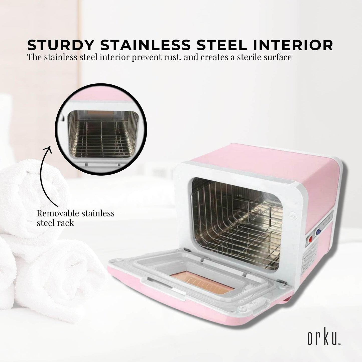8L Pink Electric Towel Warmer UV Steriliser Cabinet Small Hot Heater Sanitiser - ShopFrenzy