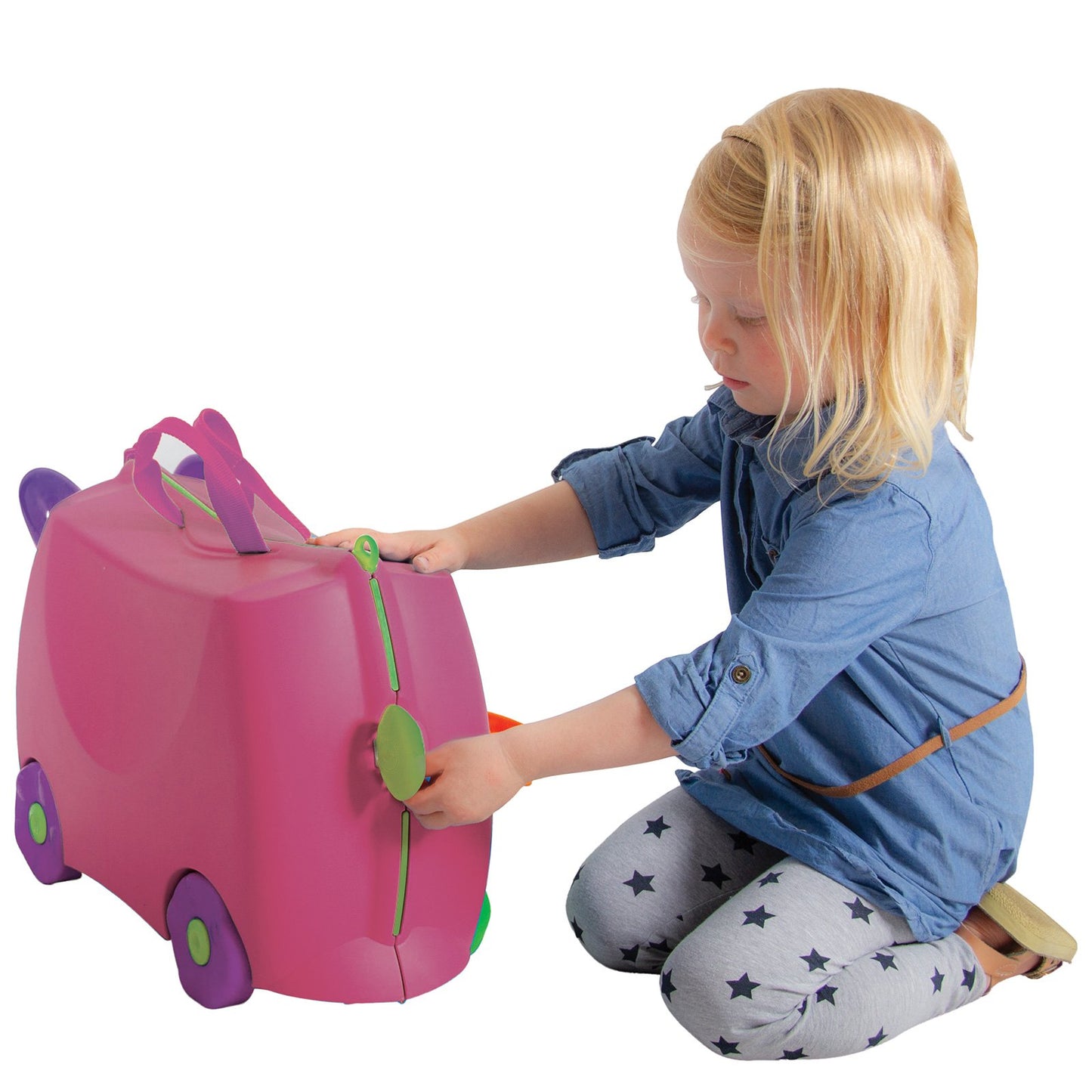 Kiddicare Bon Voyage Kids Ride On Suitcase Luggage Travel Bag Pink - ShopFrenzy