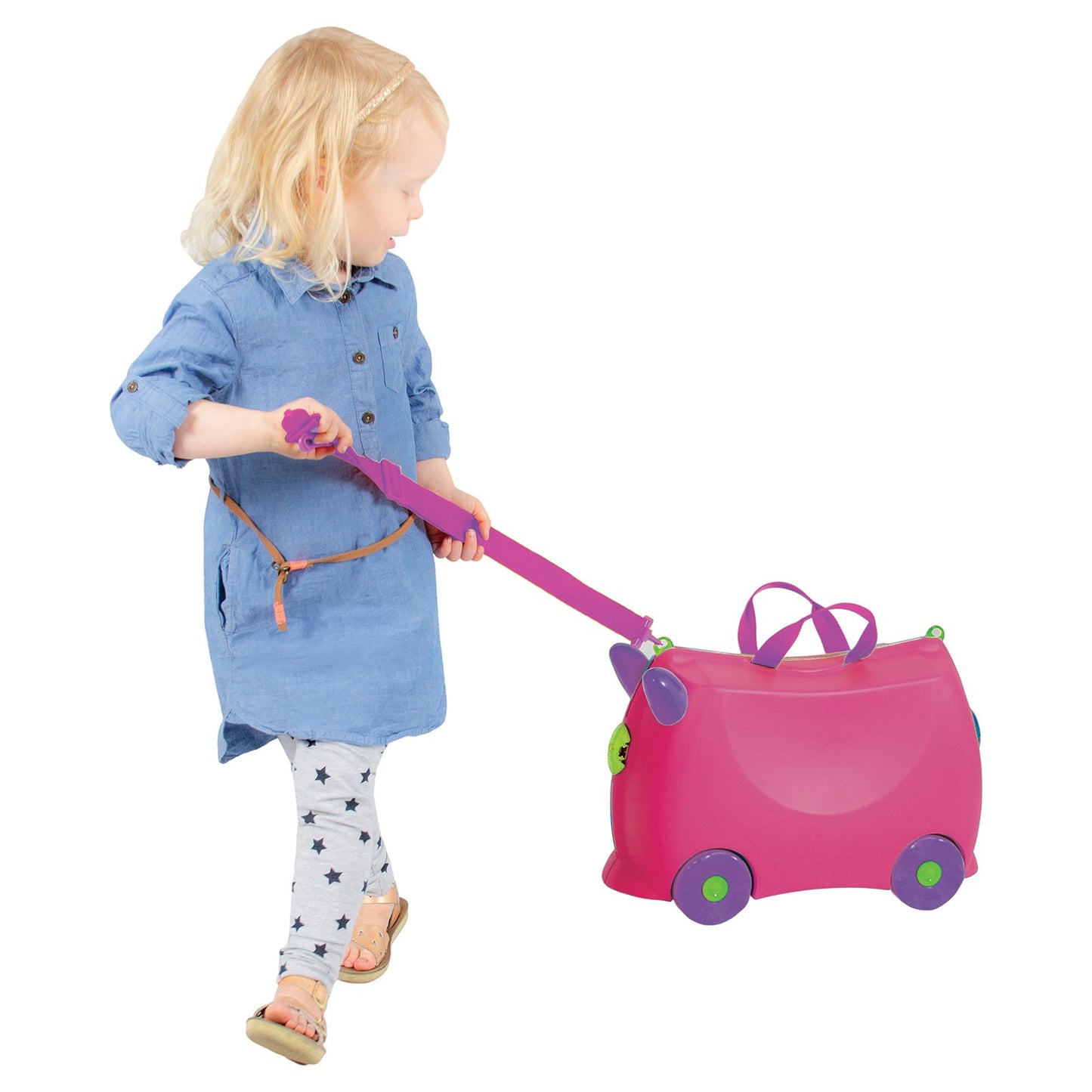 Kiddicare Bon Voyage Kids Ride On Suitcase Luggage Travel Bag Pink - ShopFrenzy