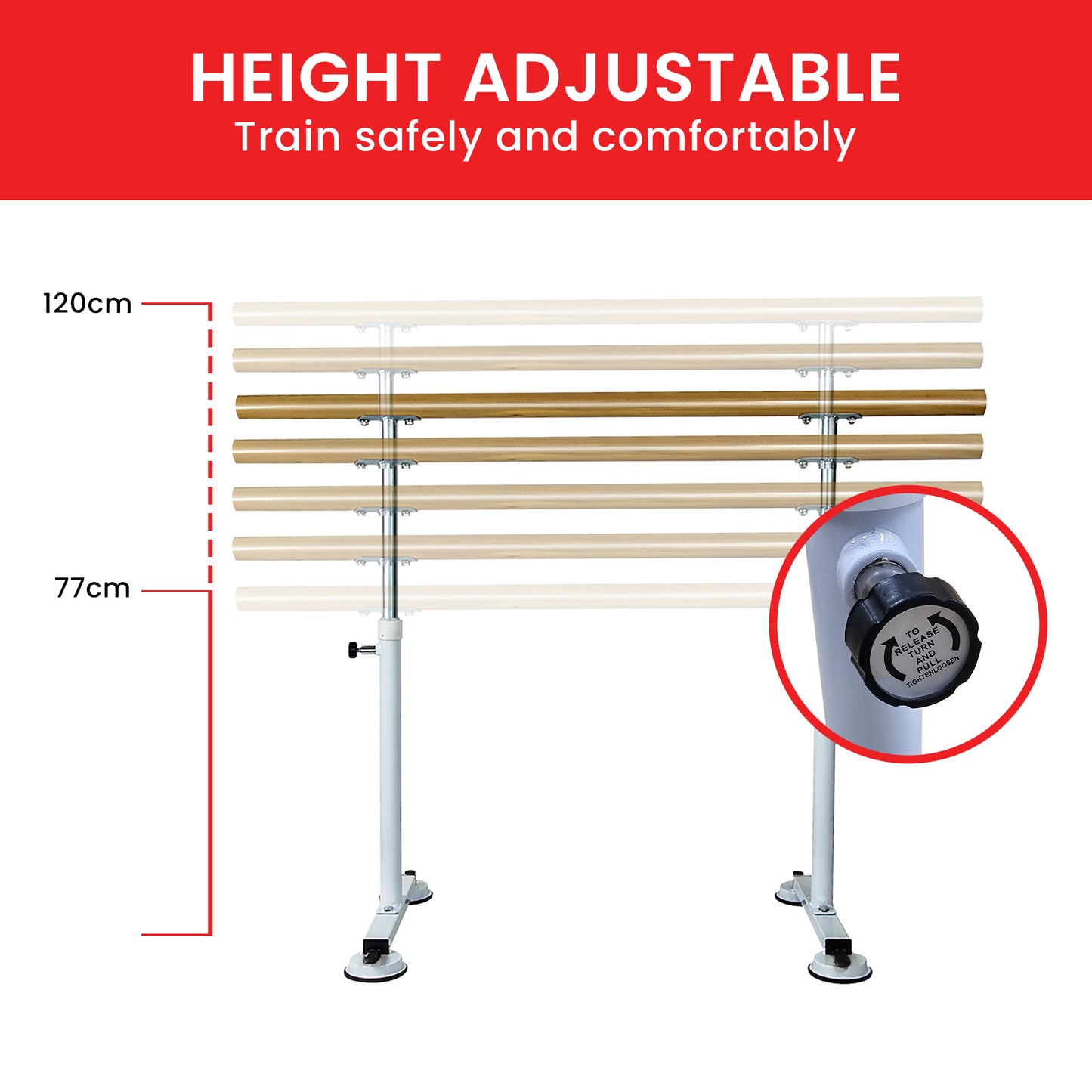 Powertrain Freestanding Ballet Barre - 1.5m - ShopFrenzy