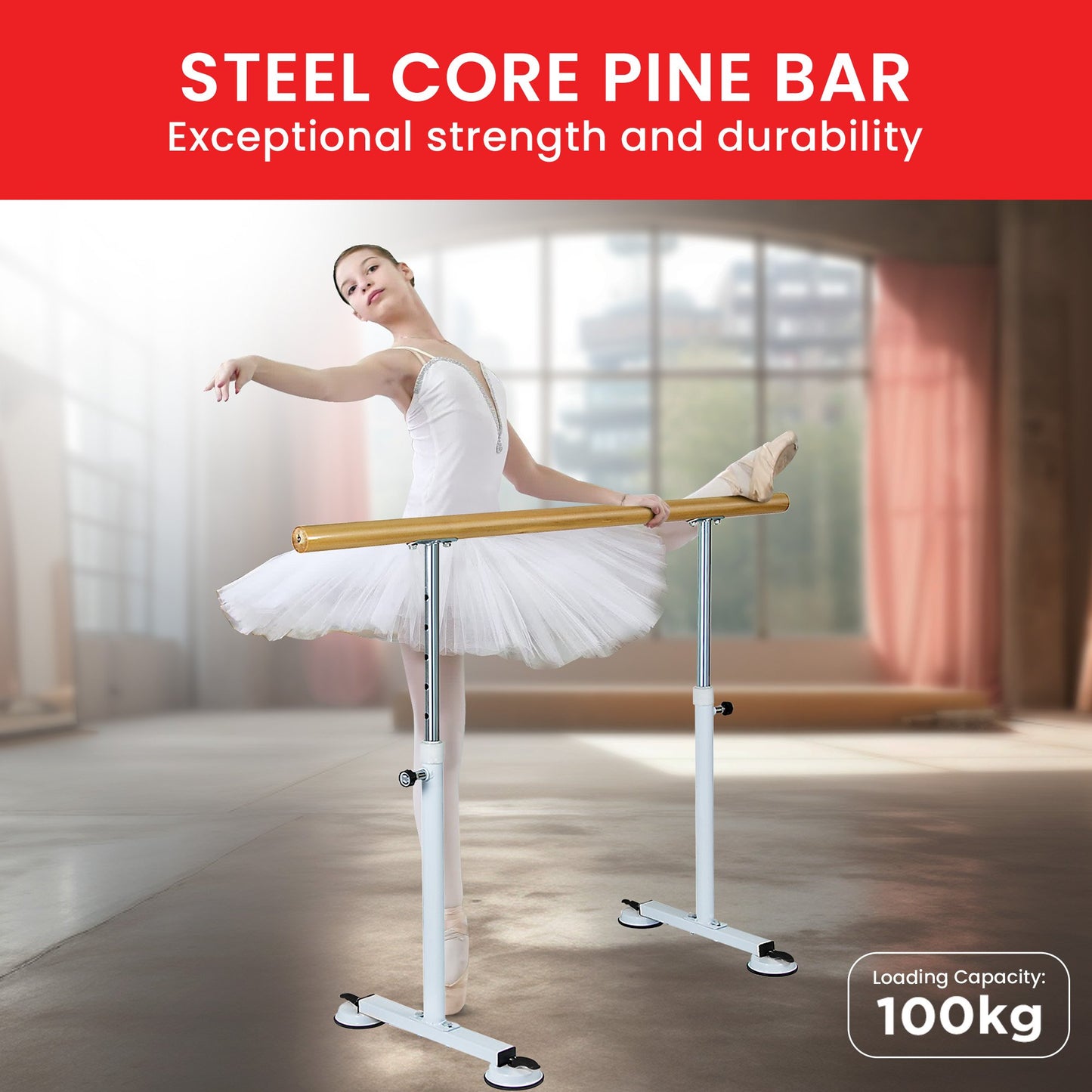 Powertrain Freestanding Ballet Barre - 1.5m - ShopFrenzy