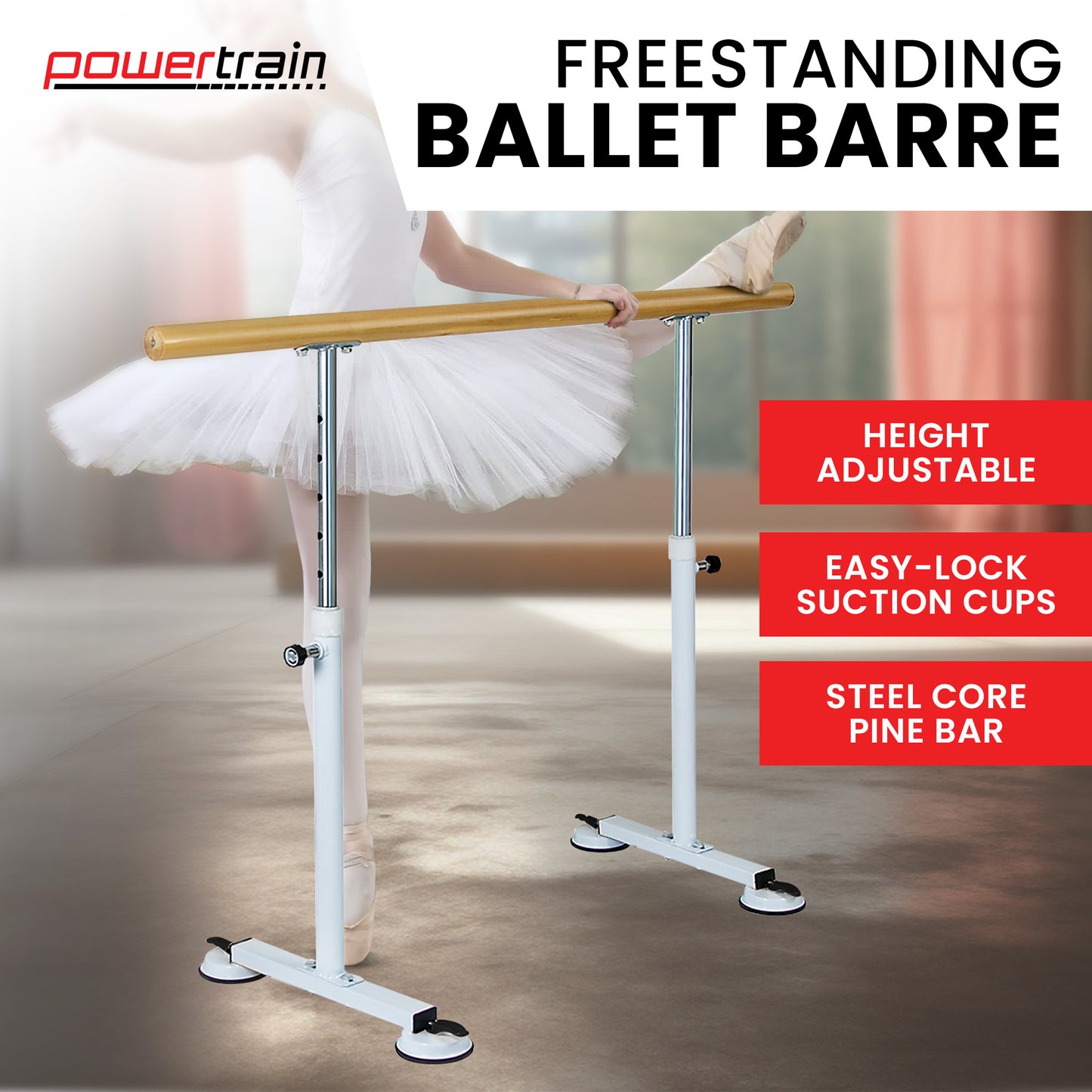 Powertrain Freestanding Ballet Barre - 1.5m - ShopFrenzy