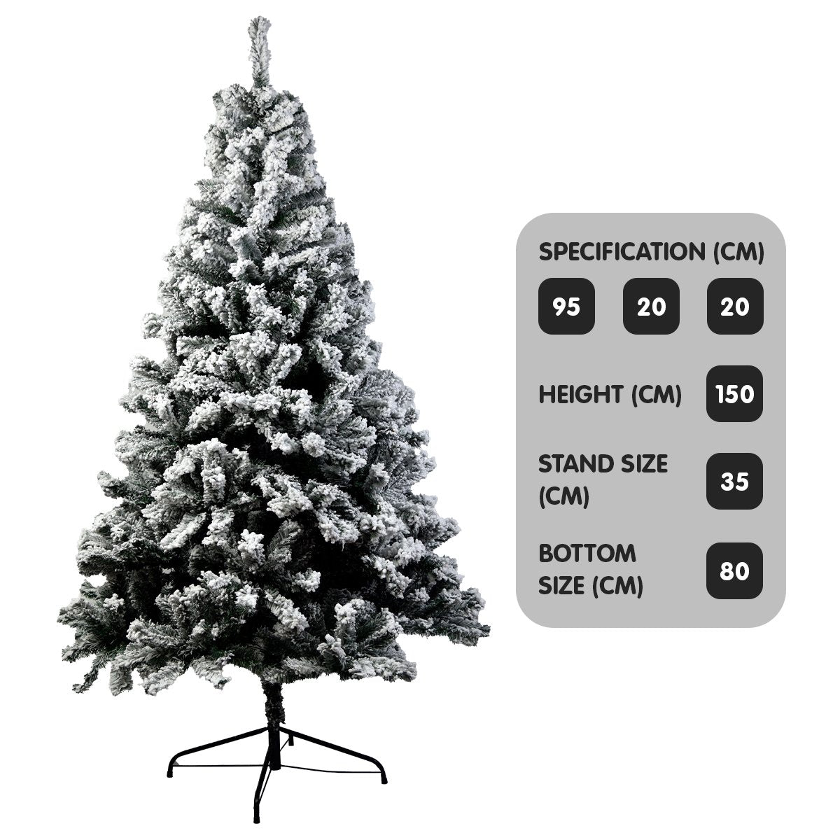 Christabelle Snow-Tipped Artificial Christmas Tree 1.5m - 550 Tips - ShopFrenzy