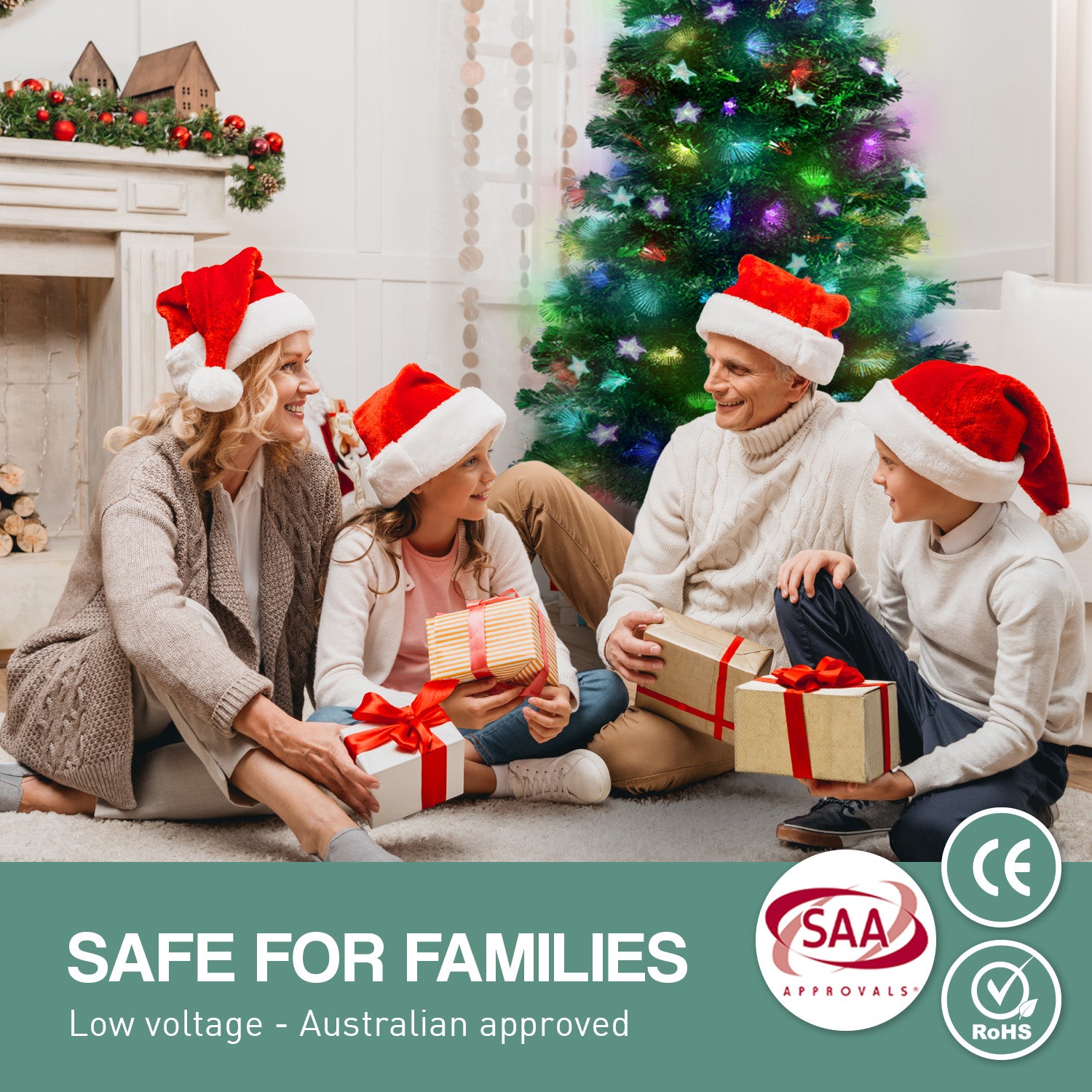 Christabelle 1.5m Enchanted Pre Lit Fibre Optic Christmas Tree Stars Xmas Decor - ShopFrenzy