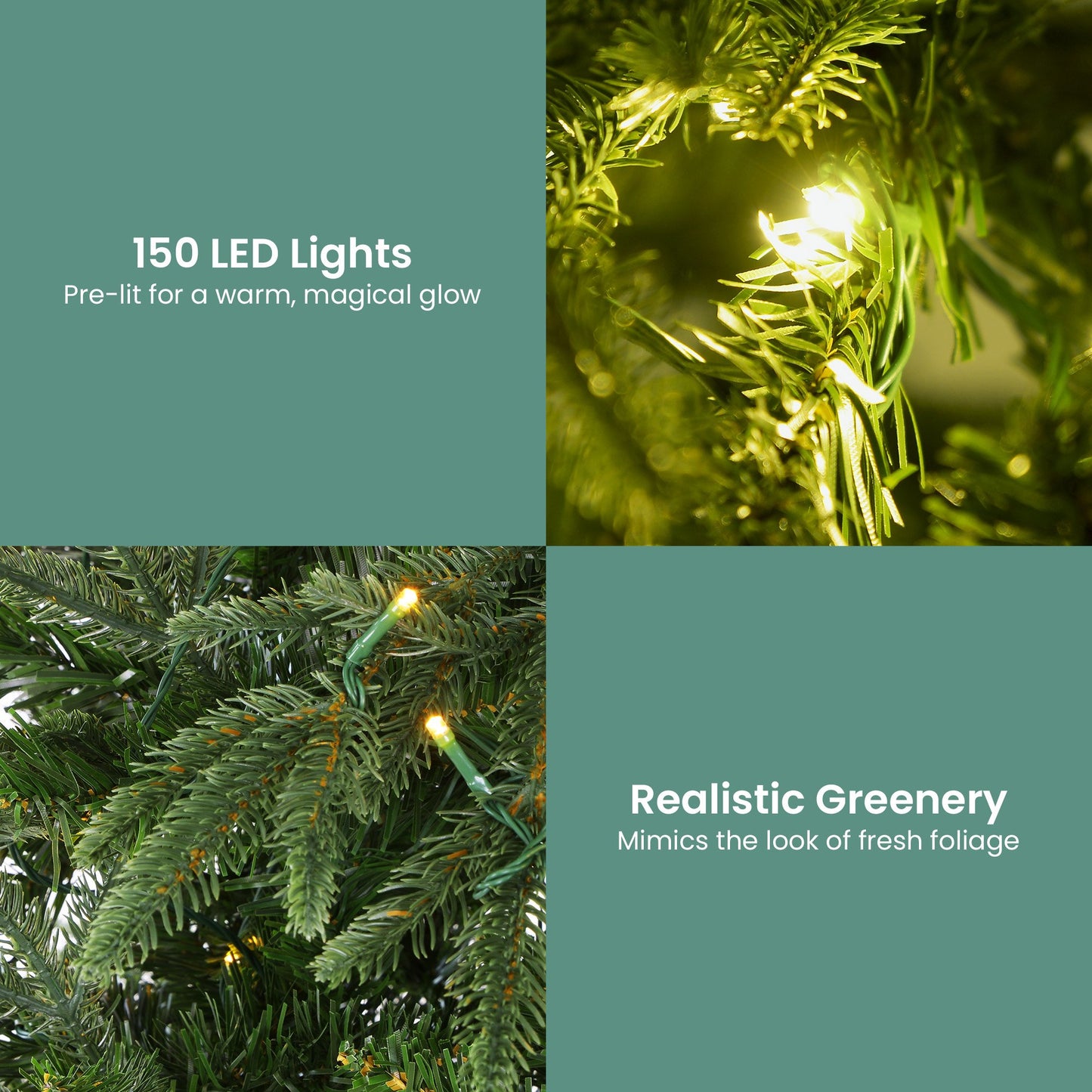 Christabelle 1.2m Prelit Everglow Fir Christmas Tree with 150 LED Lights - ShopFrenzy