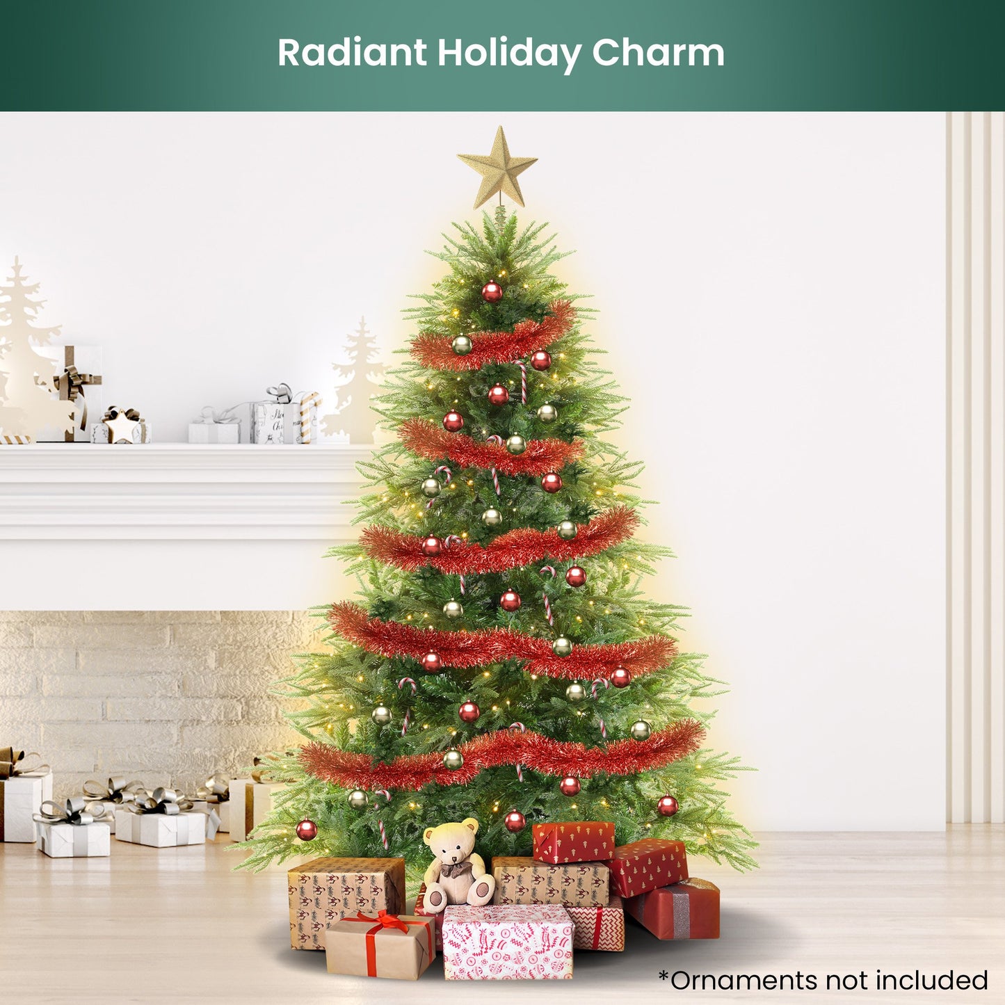 Christabelle 1.2m Prelit Everglow Fir Christmas Tree with 150 LED Lights - ShopFrenzy