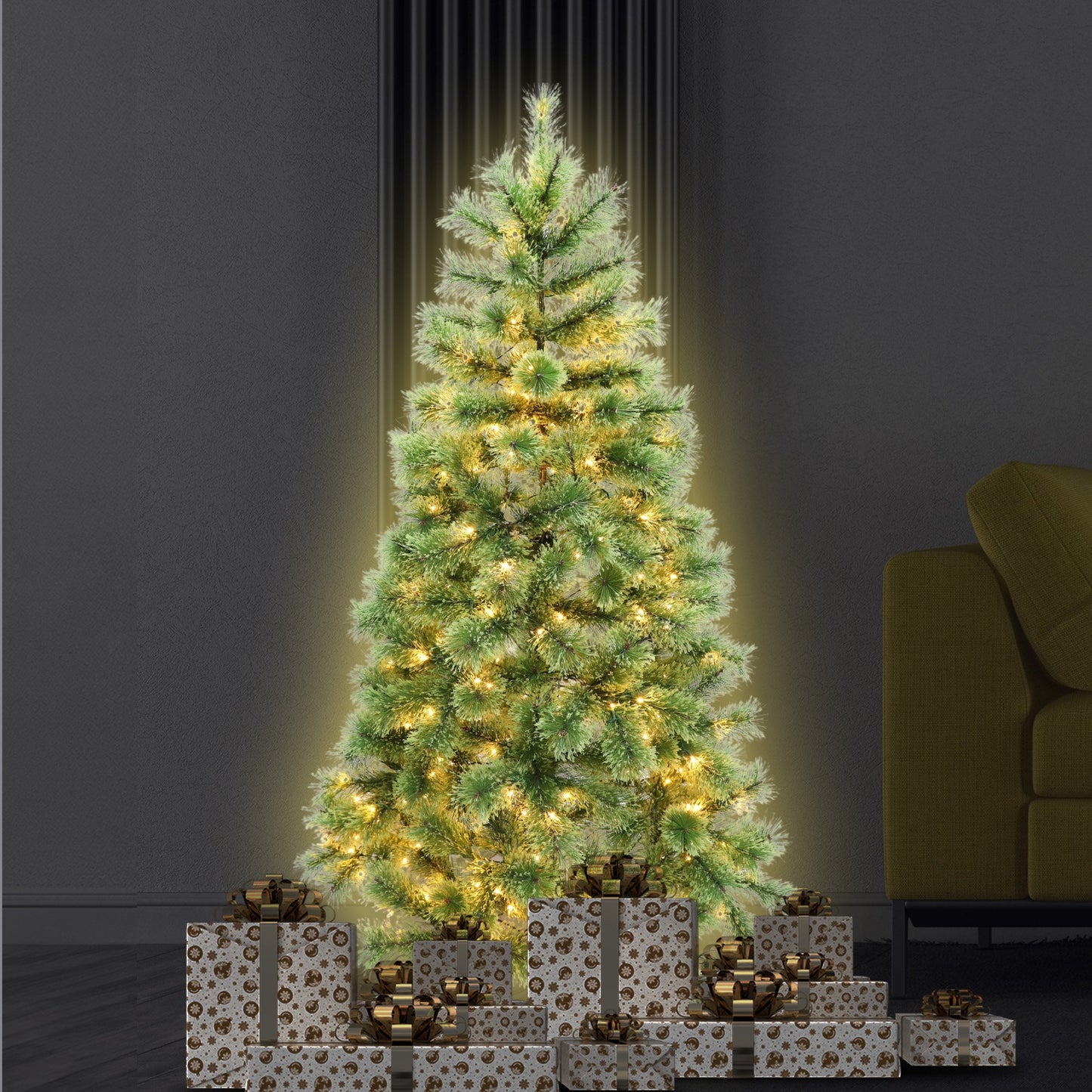 Christabelle 1.2m Prelit Lumina Pine Christmas Tree With 150 Led Lights - ShopFrenzy