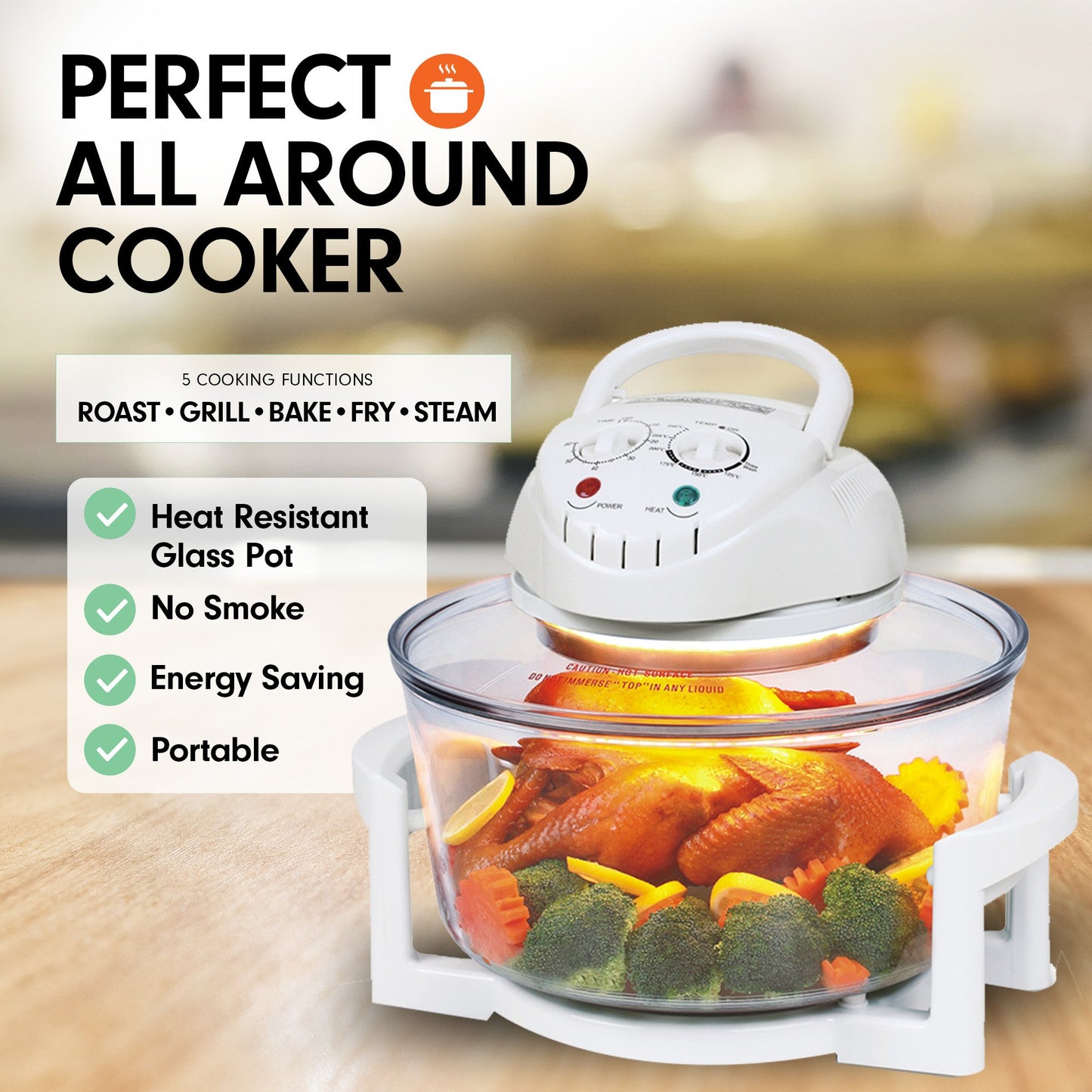 Pronti 17l Digital Turbo Convection Oven Electric Cooker Air Fryer 1400w Cook - ShopFrenzy