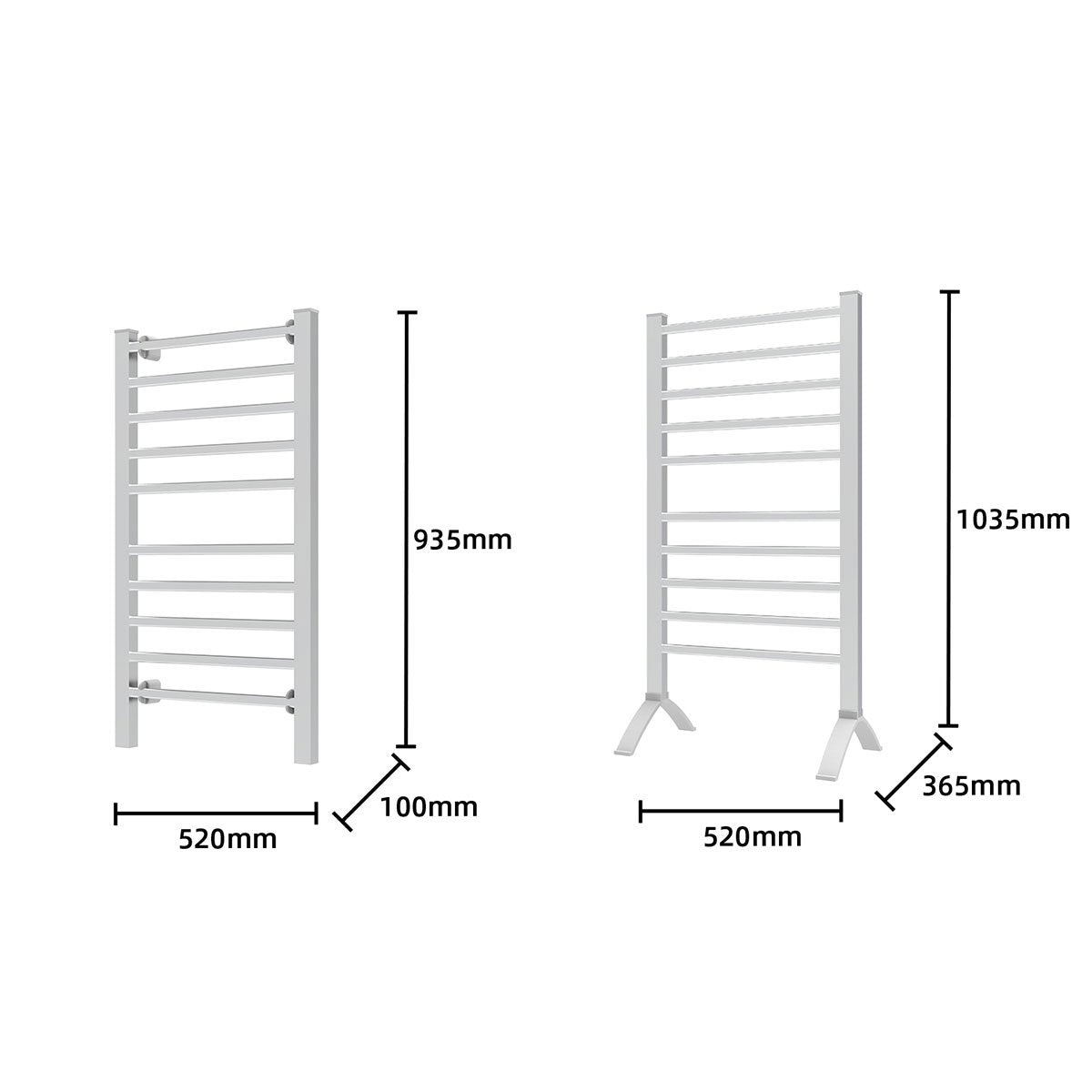Pronti Heated Towel Rack Electric Bathroom Towel Rails Warmer Ev-160- Silver - ShopFrenzy