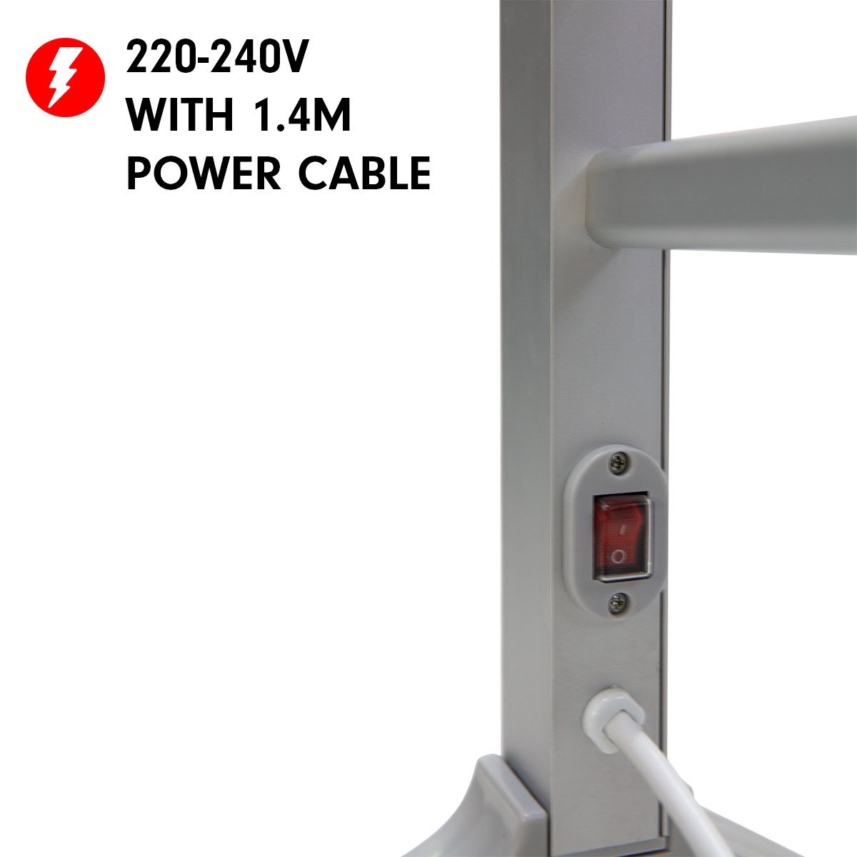 Pronti Heated Towel Rack Electric Bathroom Towel Rails Warmer Ev-160- Silver - ShopFrenzy