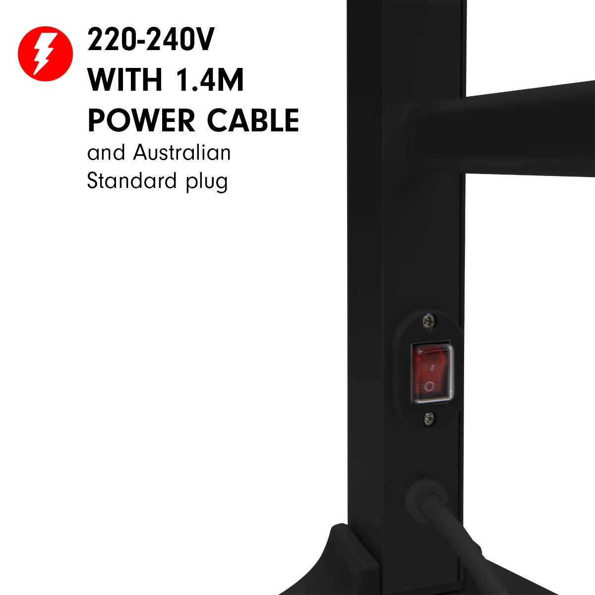 Pronti Heated Towel Rack Electric Bathroom Towel Rails Warmer Ev-60 -black - ShopFrenzy