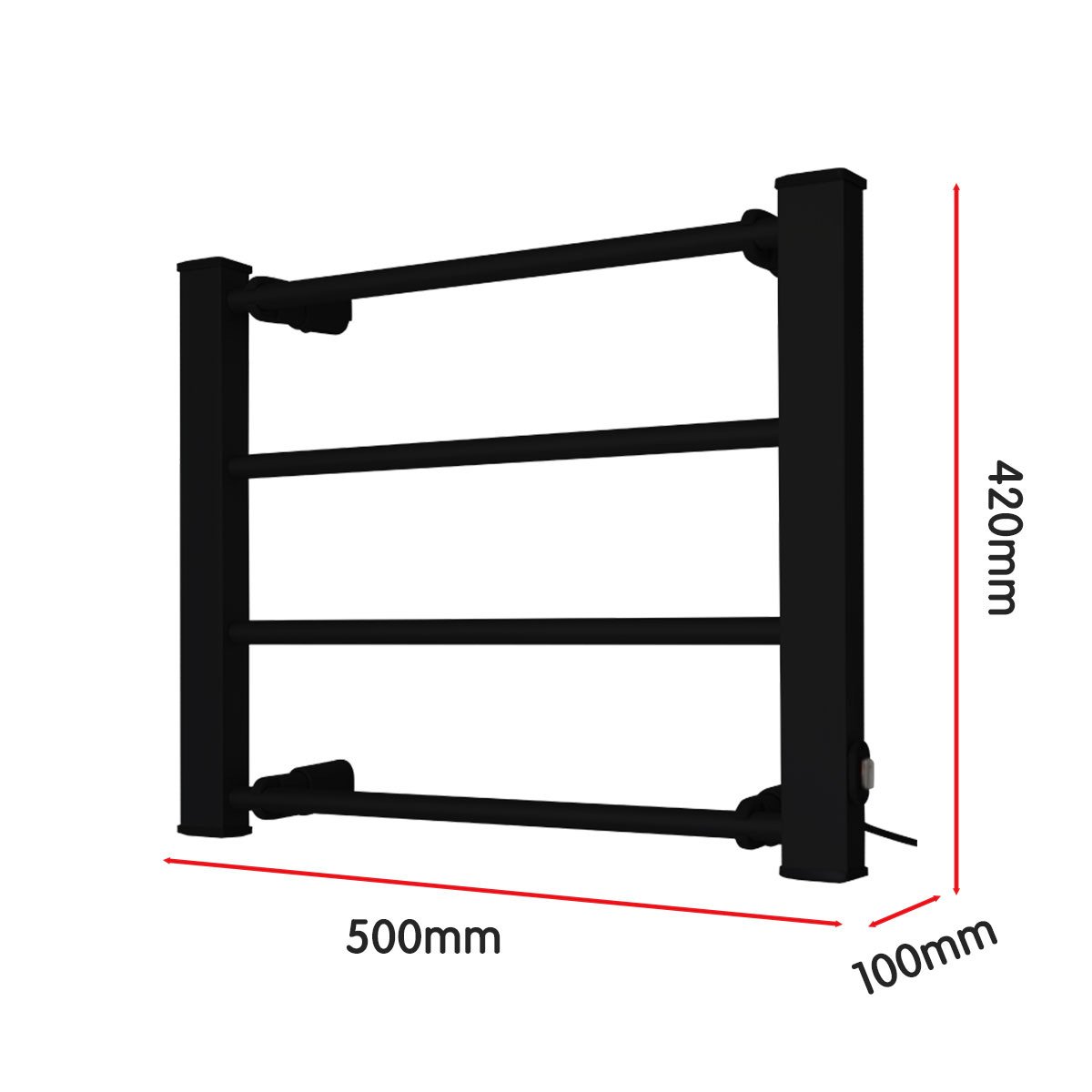 Pronti Heated Towel Rack Electric Bathroom Towel Rails Warmer Ev-60 -black - ShopFrenzy