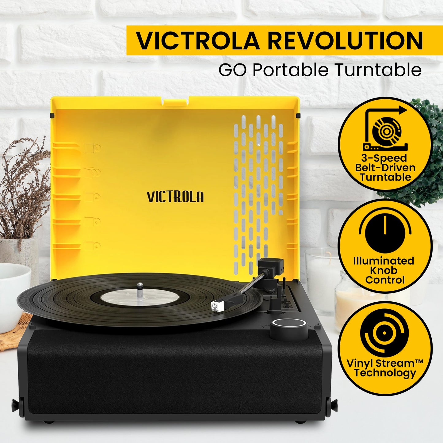 Victrola Revolution Go Portable Record Player Vinyl Stream Stereo Turntable - ShopFrenzy