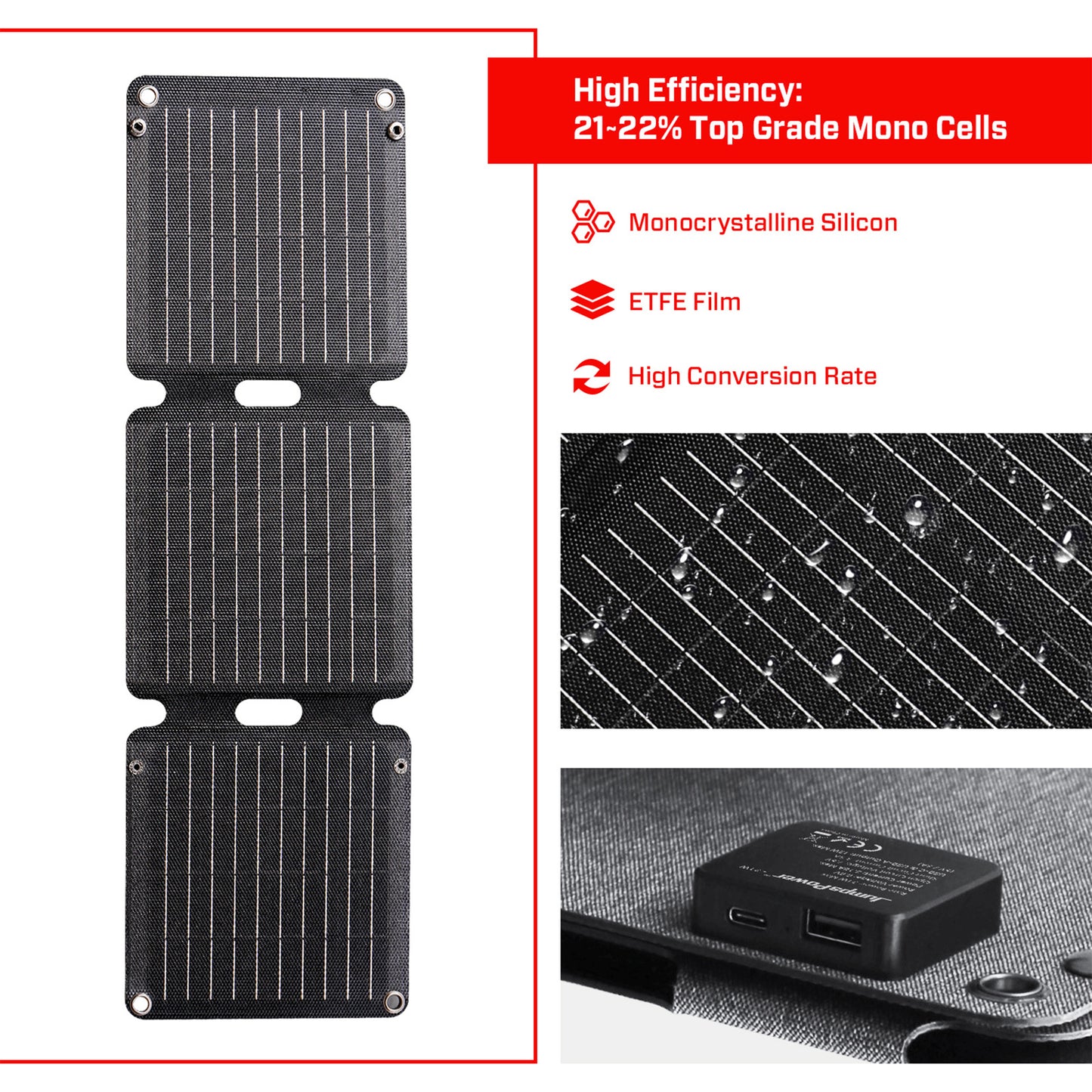 21W Solar Panel Portable Charger JumpsPower Power Generator Foldable - ShopFrenzy