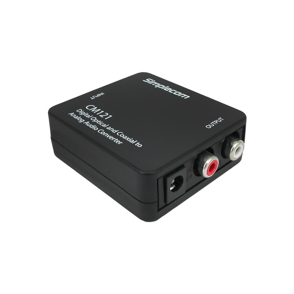 Simplecom CM121 Digital Optical Toslink and Coaxial to Analog RCA Audio Converter - ShopFrenzy
