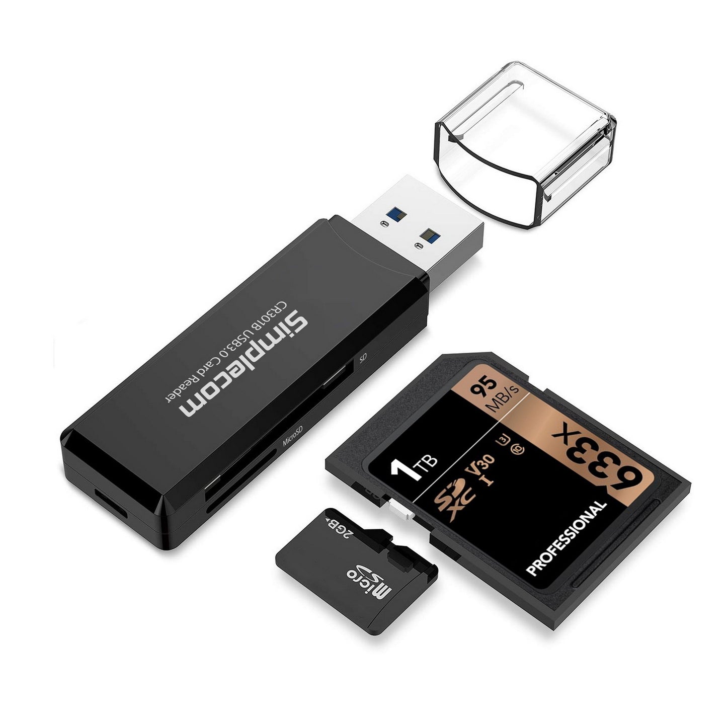 Simplecom CR301B 2 Slot SuperSpeed USB 3.0 Card Reader - ShopFrenzy