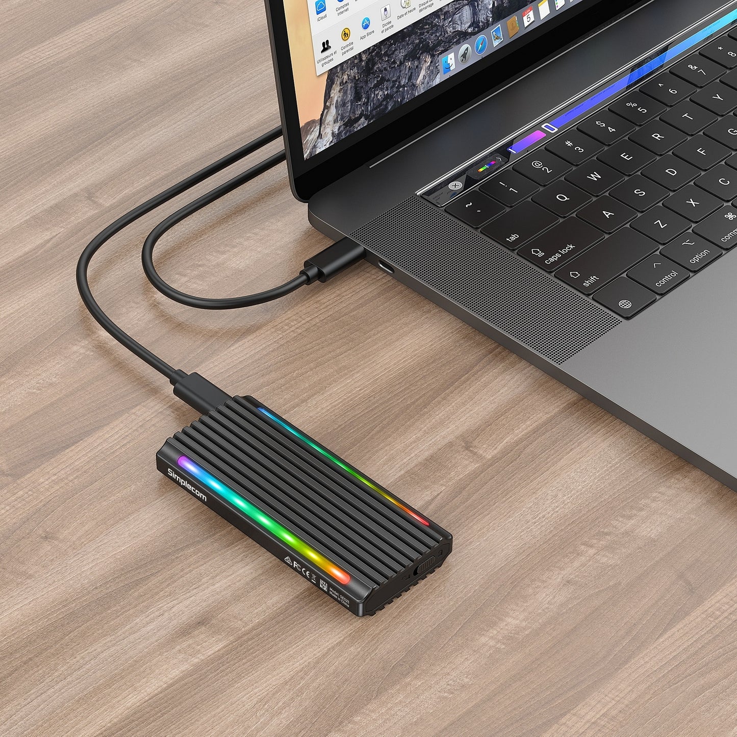Simplecom SE525 NVMe / SATA M.2 SSD USB-C Enclosure with RGB Light USB 3.2 Gen 2 10Gbps - ShopFrenzy