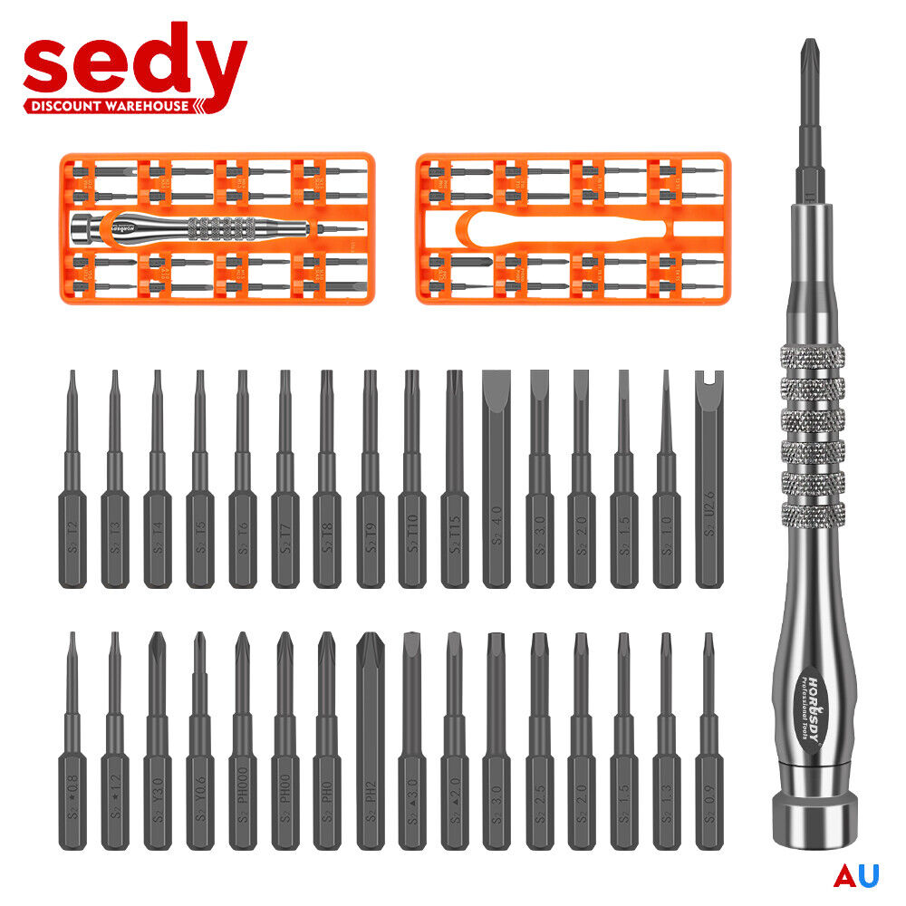 33 PC PRECISION SCREWDRIVER SET BITS PHILIP FLAT SLOTTED TORX HEX ELECTRONIC FIX - ShopFrenzy