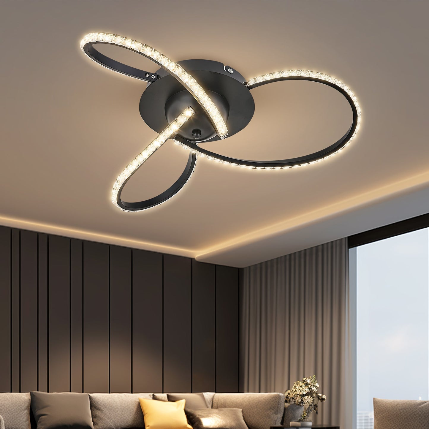 Irie Dimmable 3 Lights LED Ceiling Light - Black - ShopFrenzy