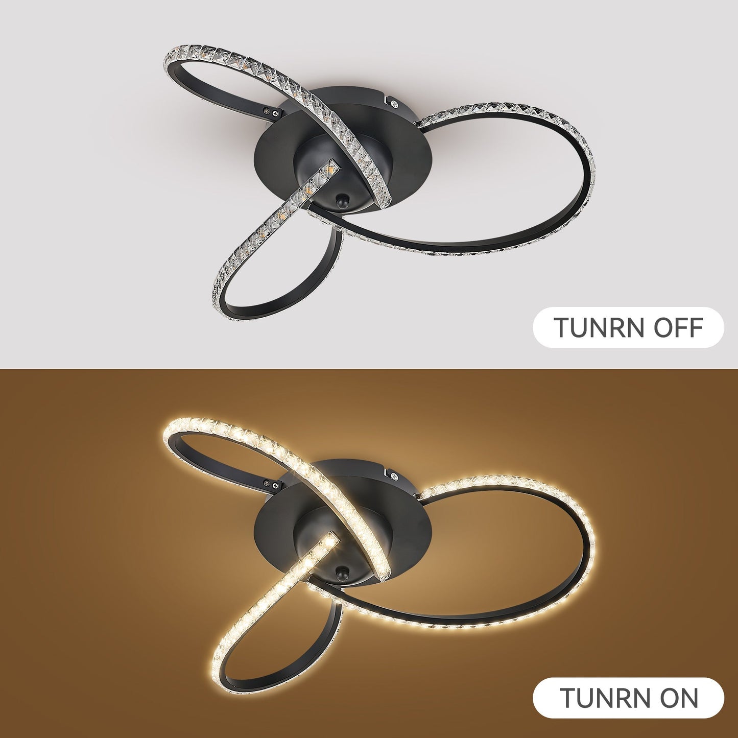 Irie Dimmable 3 Lights LED Ceiling Light - Black - ShopFrenzy