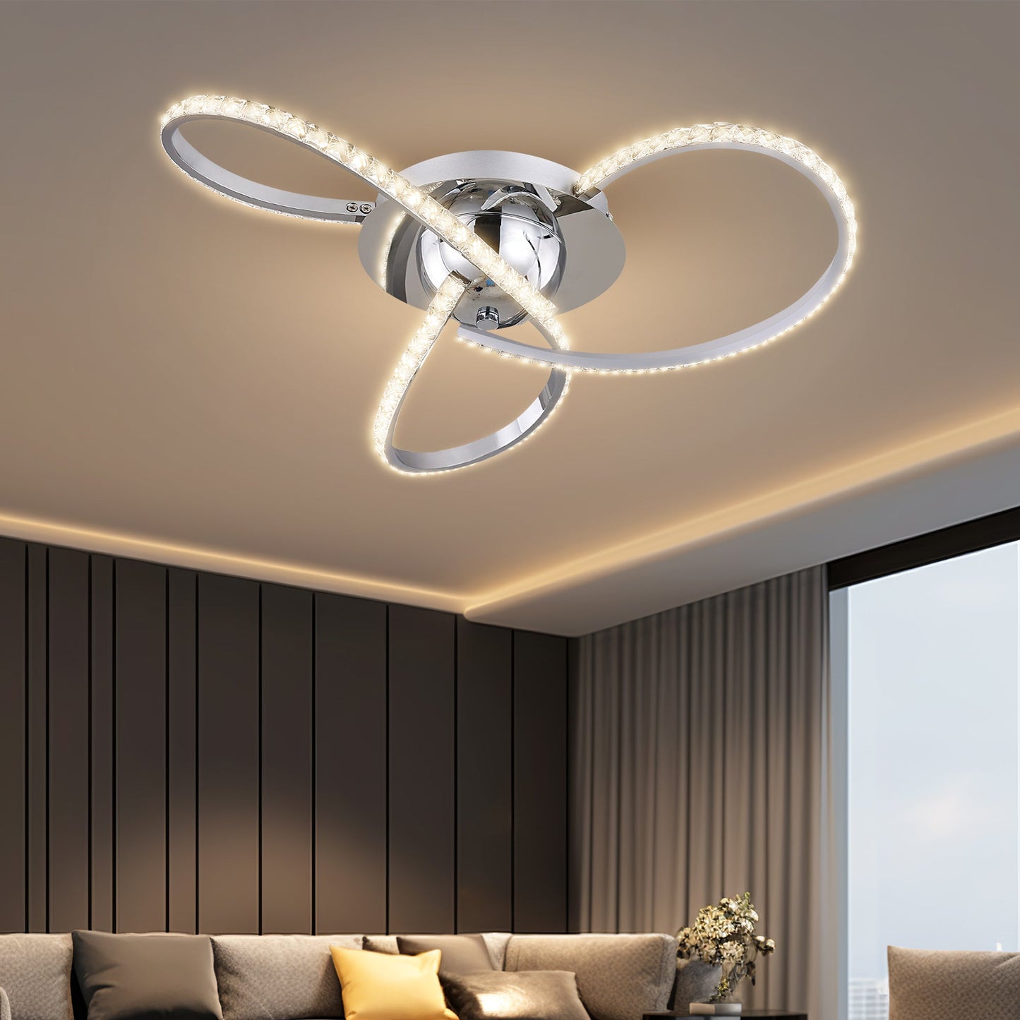 Irie Dimmable 3 Lights LED Ceiling Light - Chrome - ShopFrenzy