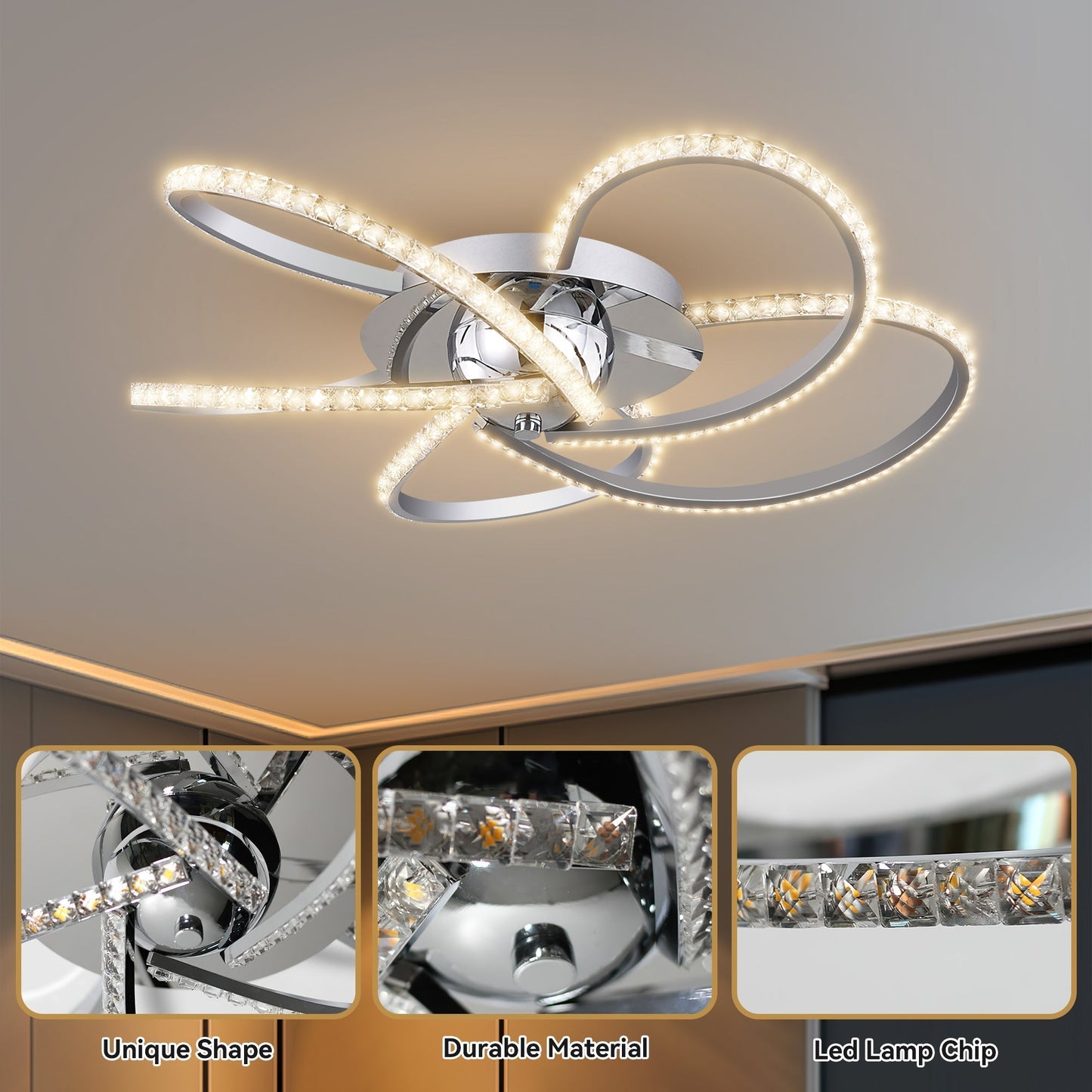 Irie Dimmable 5 Lights LED Ceiling Light - Chrome - ShopFrenzy