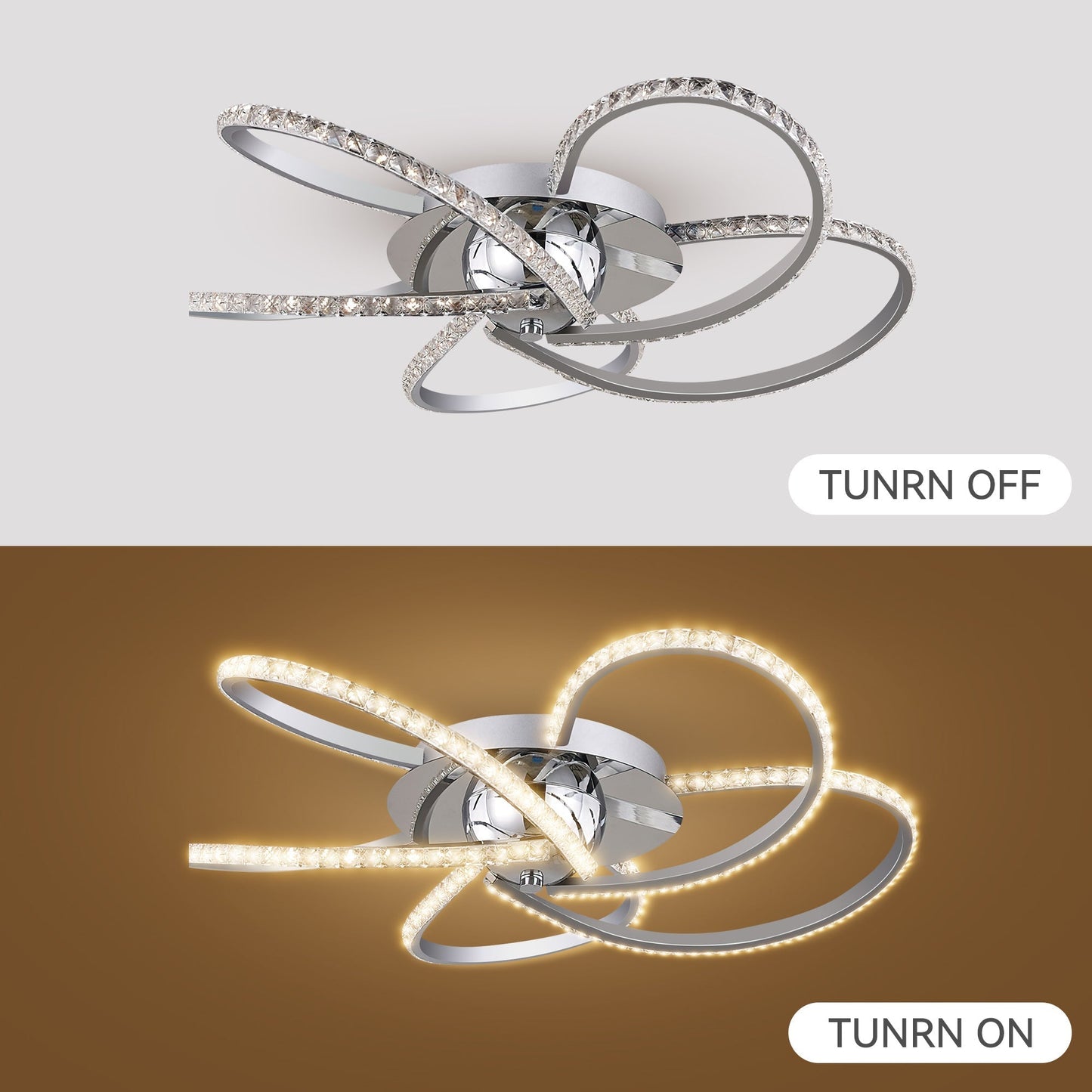 Irie Dimmable 5 Lights LED Ceiling Light - Chrome - ShopFrenzy