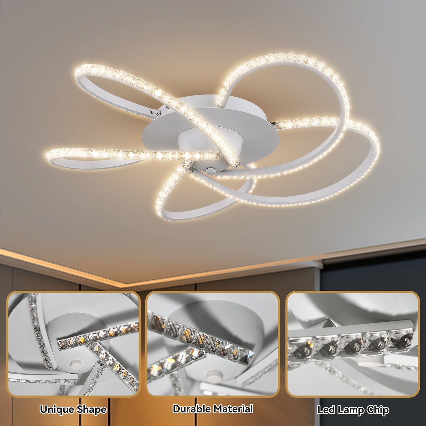 Irie Dimmable 5 Lights LED Ceiling Light - White - ShopFrenzy