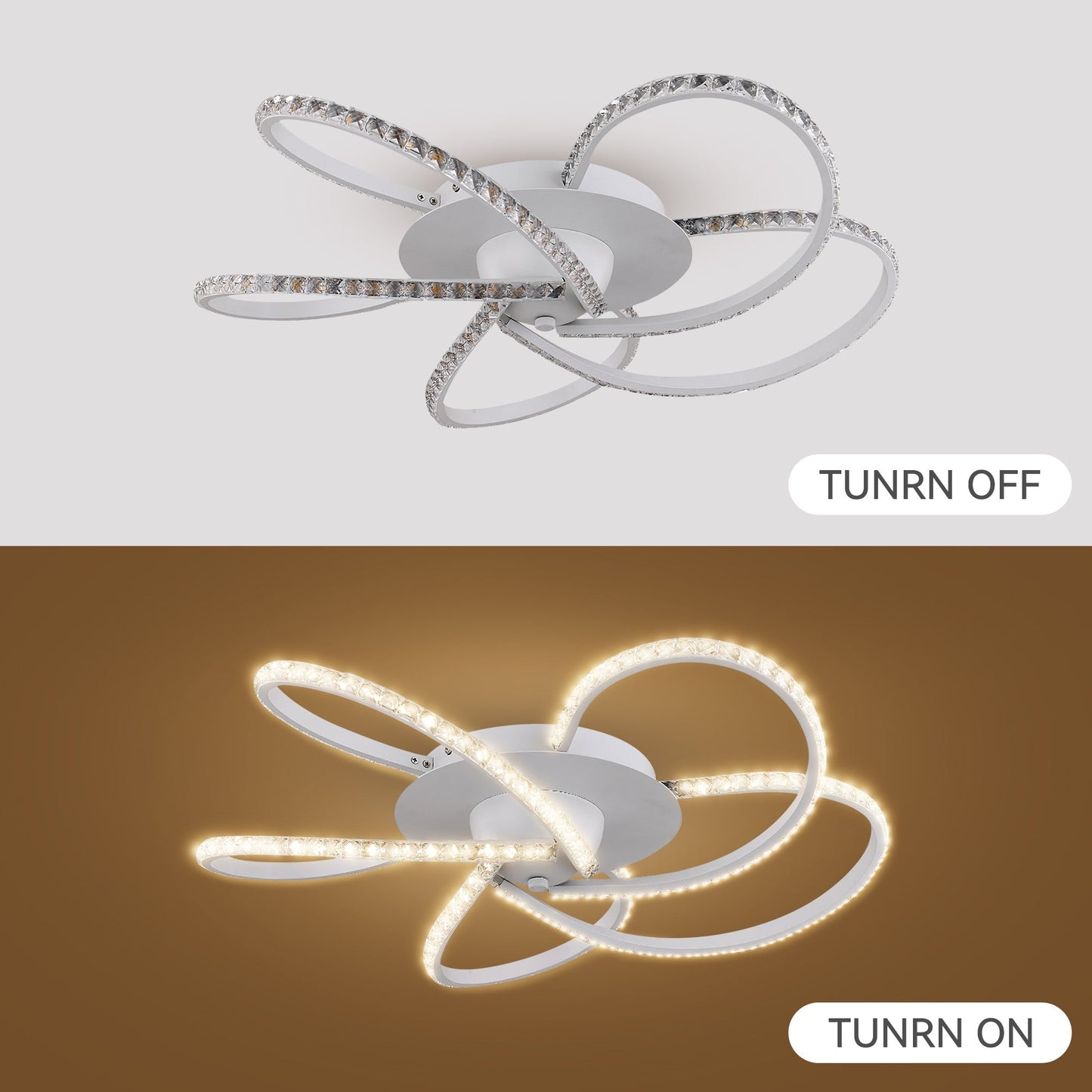 Irie Dimmable 5 Lights LED Ceiling Light - White - ShopFrenzy