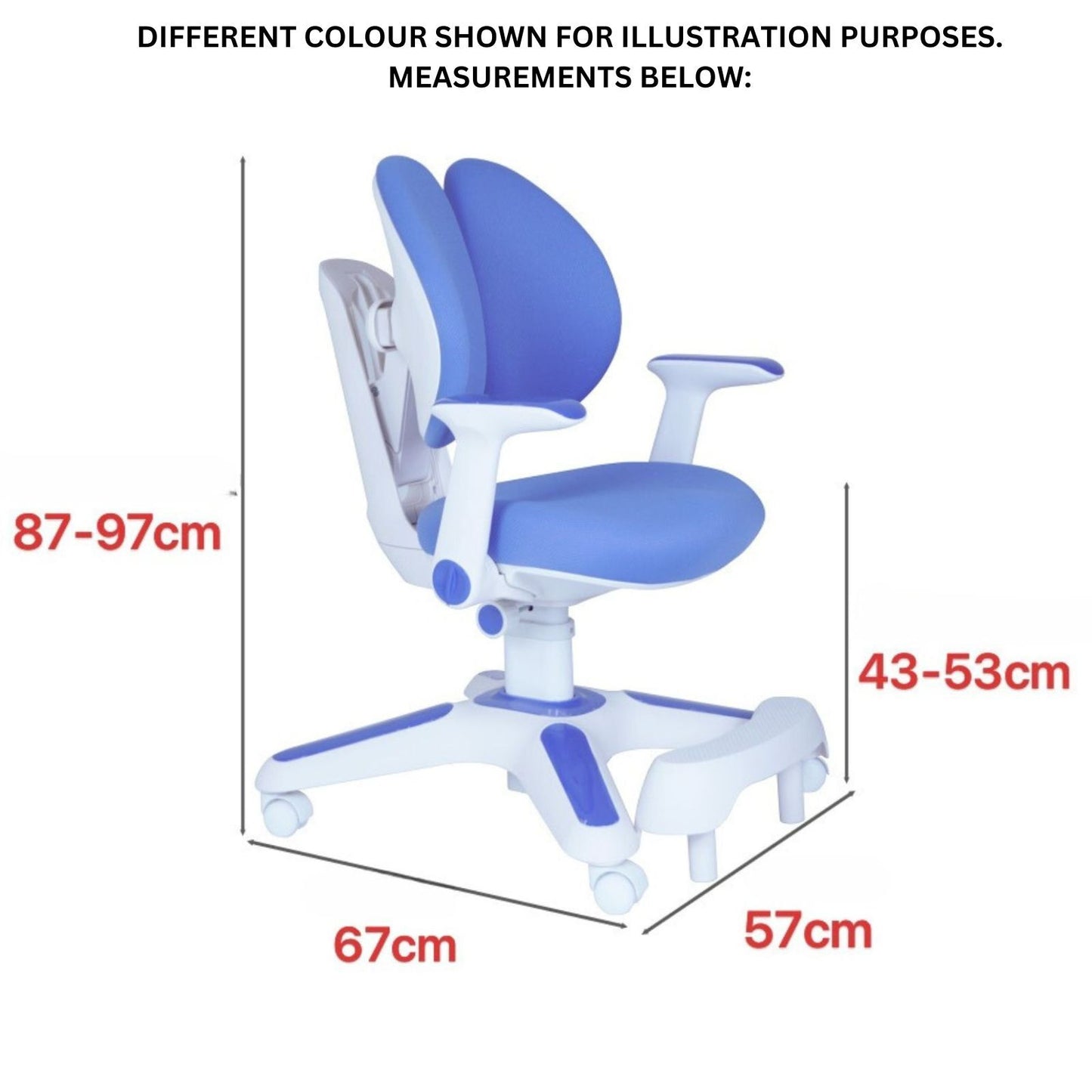 2x Ergonomic Children Kids Study Chairs Height Adjustable - Pink