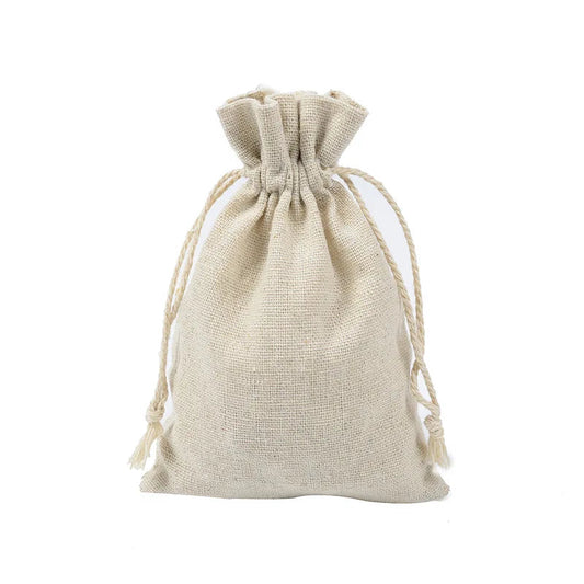 10-Piece Cotton Linen Drawstring Gift Bags - ShopFrenzy
