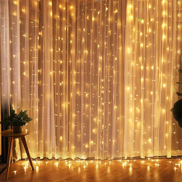 Christmas Lights Curtain Garland - ShopFrenzy