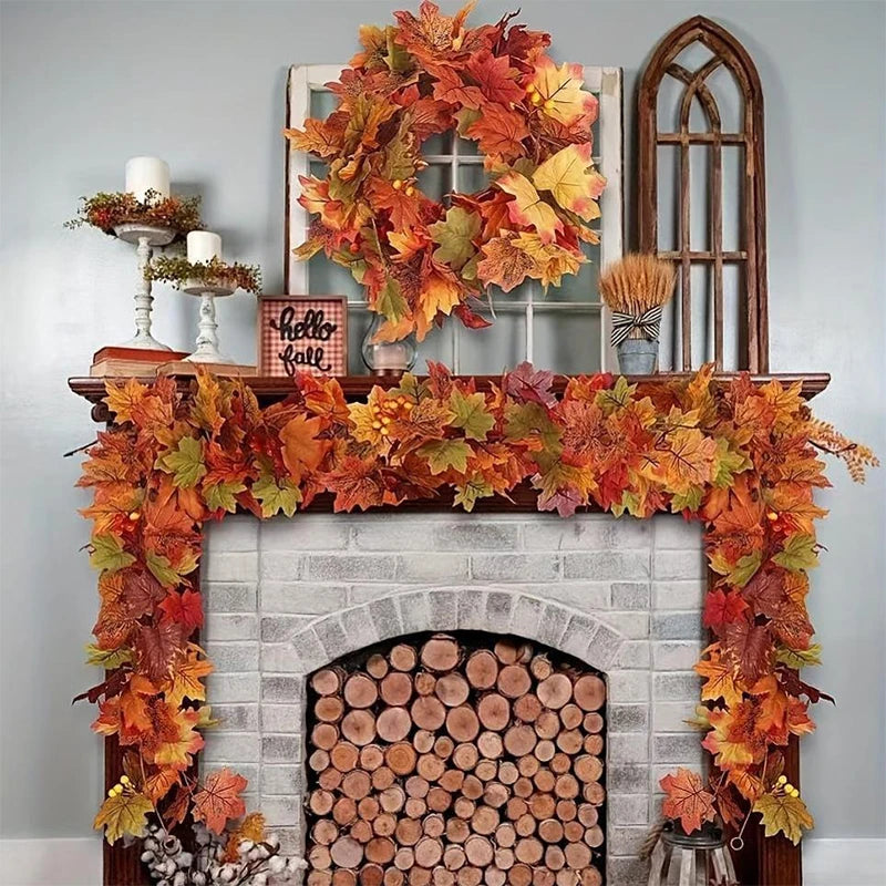 2M Artificial Fall Maple Leaf Garland - ShopFrenzy