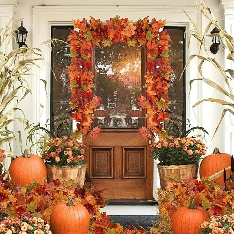 2M Artificial Fall Maple Leaf Garland - ShopFrenzy