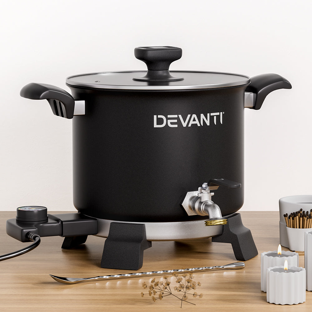 Devanti 5L Wax Melter Candle Making 1200W Melting Pot Furnace Quick Pour Spout Soy Soap - ShopFrenzy