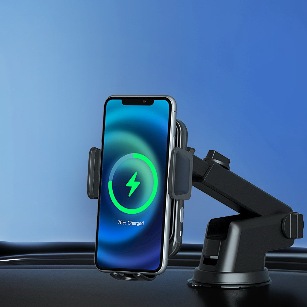 Devanti Wireless Car Charger Fast Charging Car Mount Vent Suction cup - ShopFrenzy