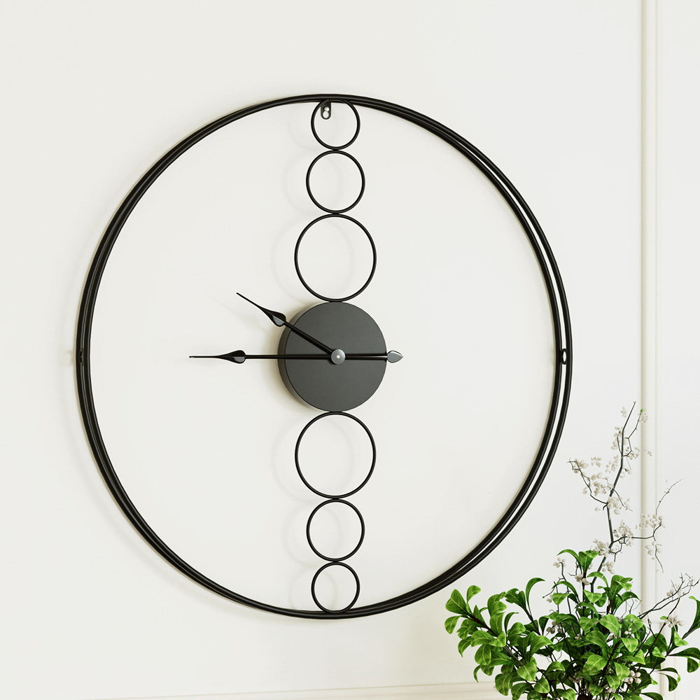Artiss 75cm Wall Clock Large No Numeral Round Black - ShopFrenzy