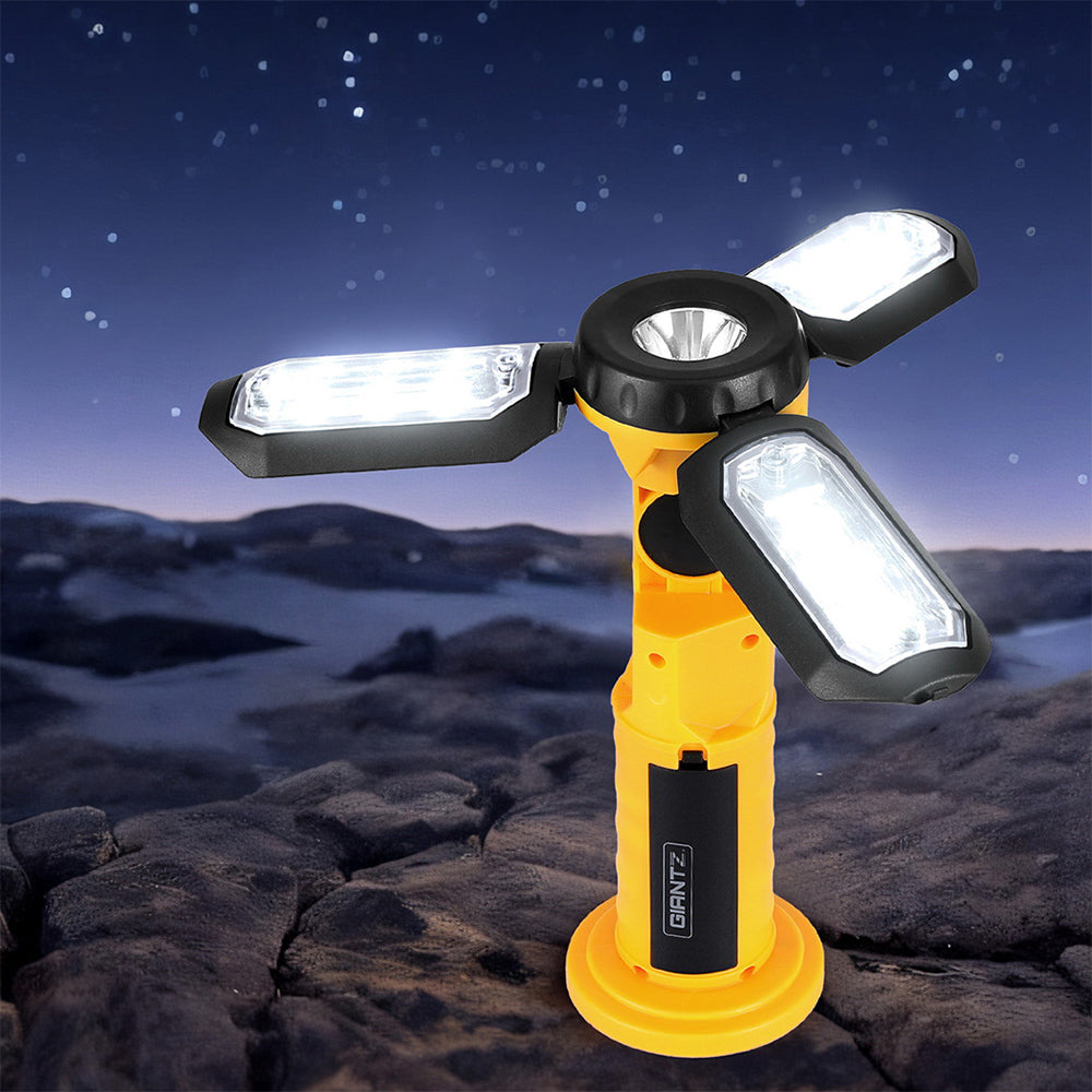 Giantz Work Light Rechargeable USB Cordless LED Lamp Hook Rotation Folding - ShopFrenzy