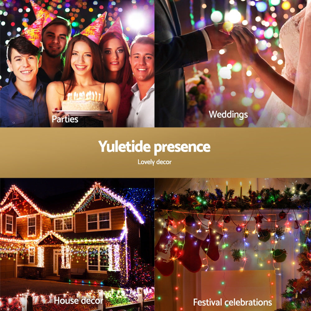 32M Christmas Lights Icicle Light 960 LED Multi-coloured Jingle Jollys - ShopFrenzy