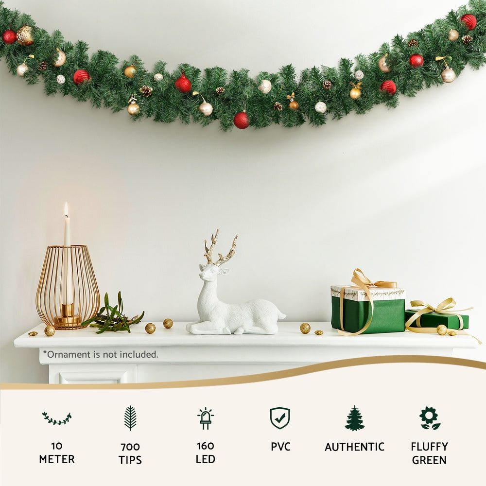 Jingle Jollys 10M Christmas Garland LED Lights Party Xmas Decorations 700 TIPS - ShopFrenzy