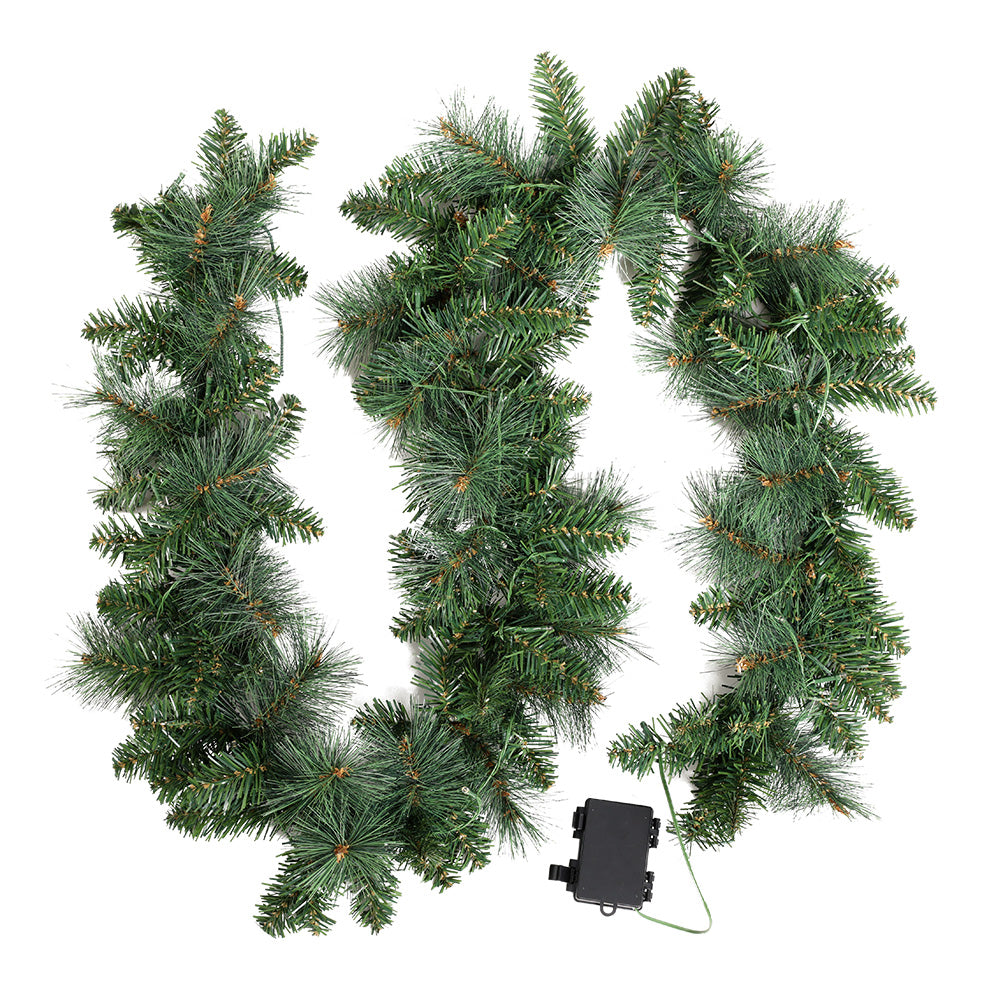 Jingle Jollys 1.8m Christmas Garland with LED lights Party Xmas Decorations - ShopFrenzy