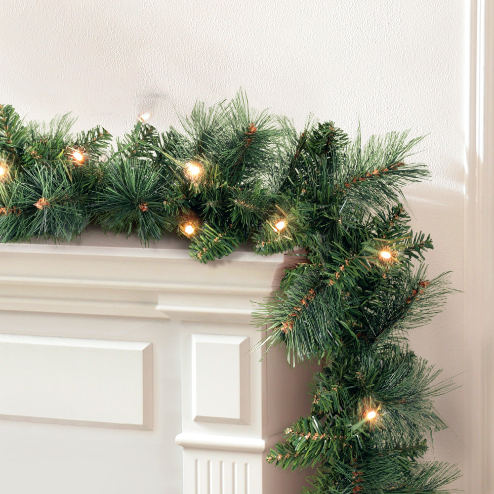 Jingle Jollys 1.8m Christmas Garland with LED lights Party Xmas Decorations - ShopFrenzy