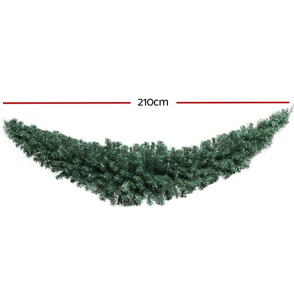 Jingle Jollys 2.1m Christmas Garland Xmas Decorations Green Wedding Party - ShopFrenzy
