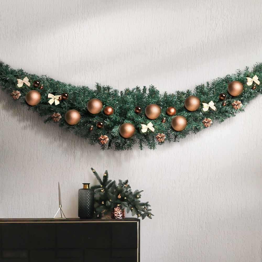 Jingle Jollys 2.1m Christmas Garland Xmas Decorations Green Wedding Party - ShopFrenzy