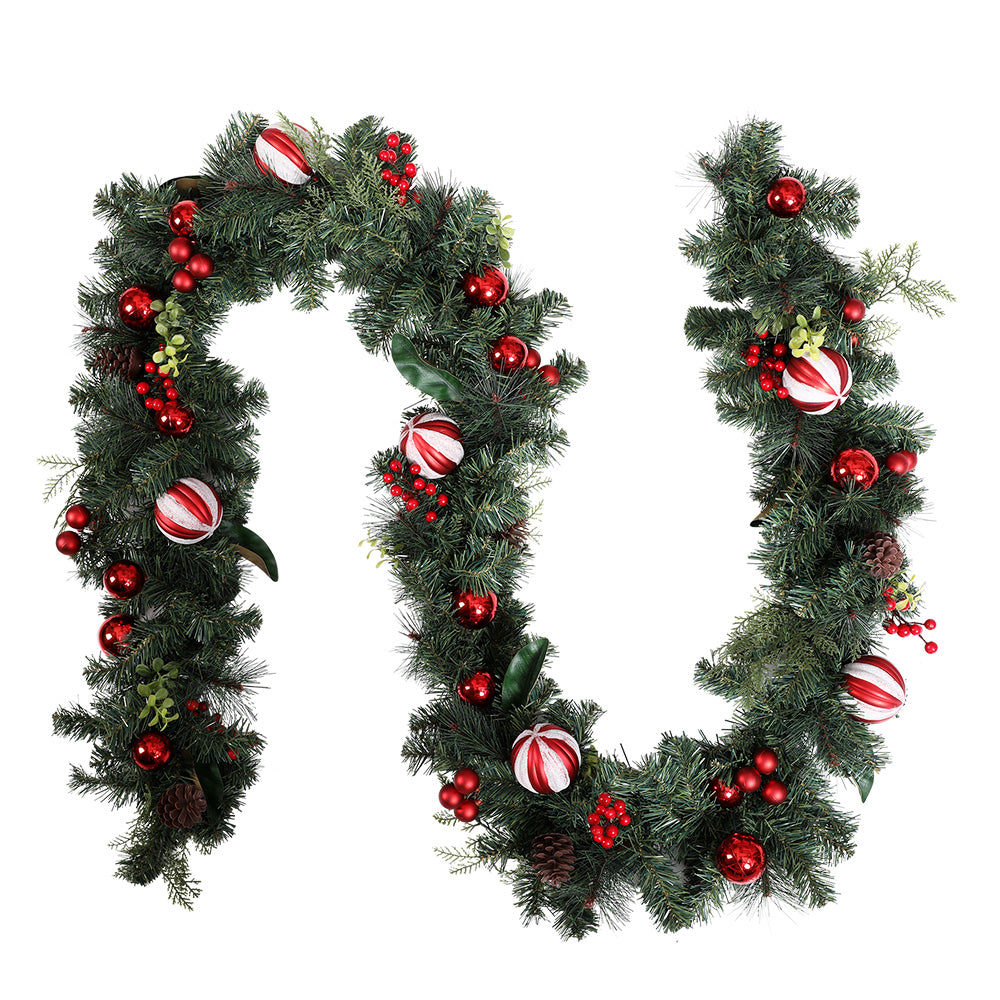 Jingle Jollys 2.7m Christmas Garland with Decorations Xmas Wedding Party - ShopFrenzy