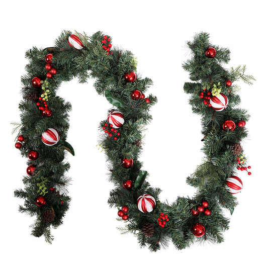 Jingle Jollys 2.7m Christmas Garland with Decorations Xmas Wedding Party - ShopFrenzy