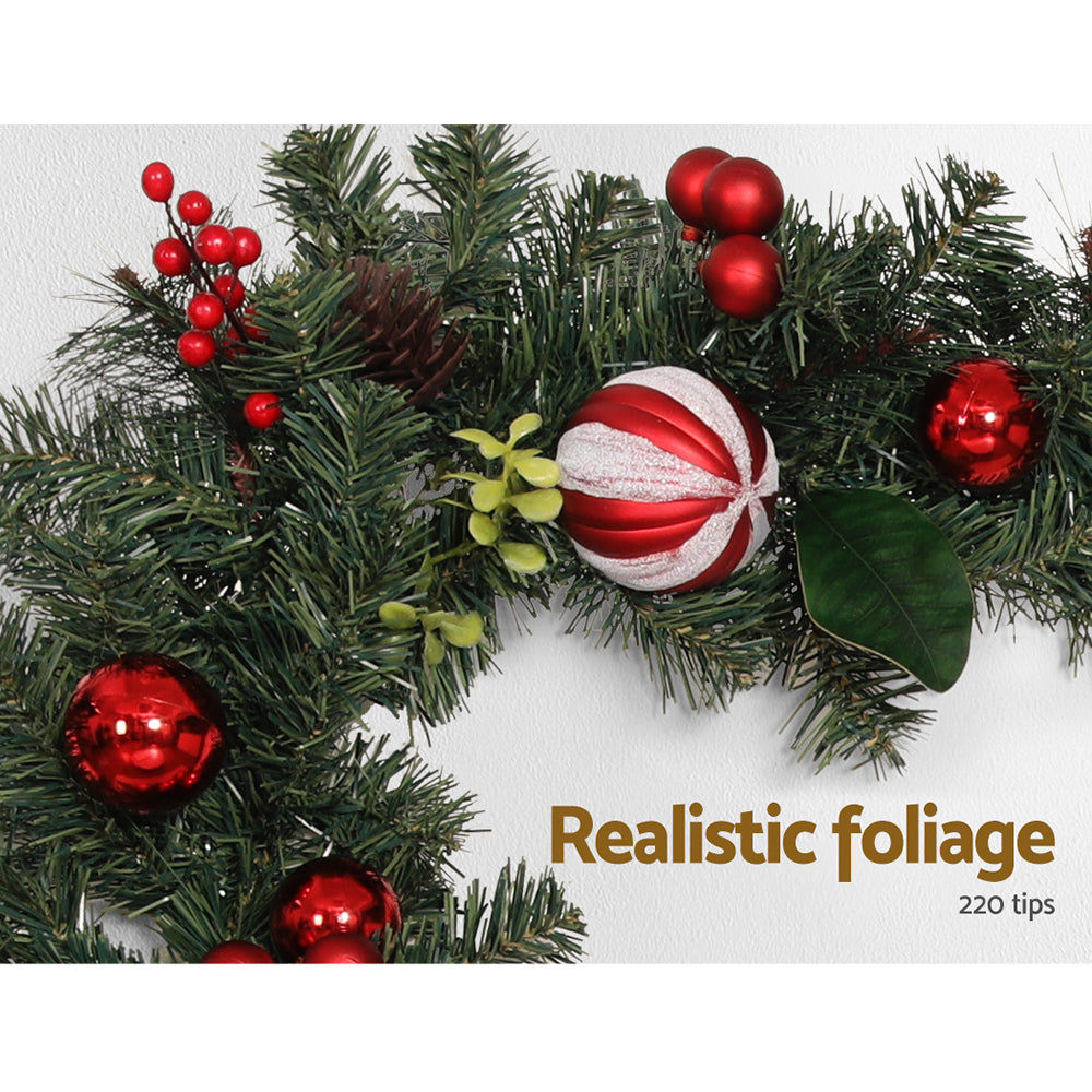 Jingle Jollys 2.7m Christmas Garland with Decorations Xmas Wedding Party - ShopFrenzy