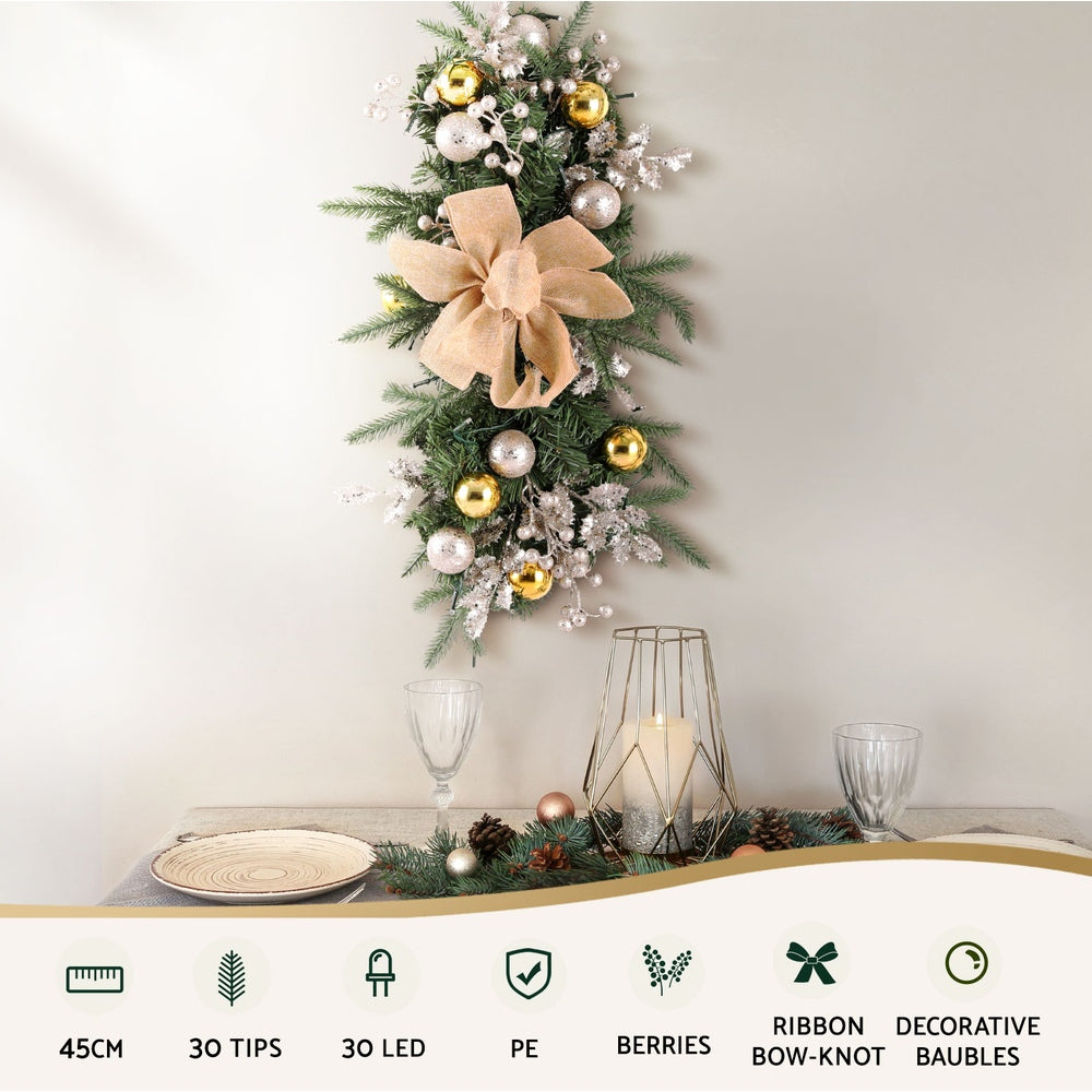 Jingle Jollys Hanging Christmas Garland 45cm Staircase Door Party Decor - ShopFrenzy