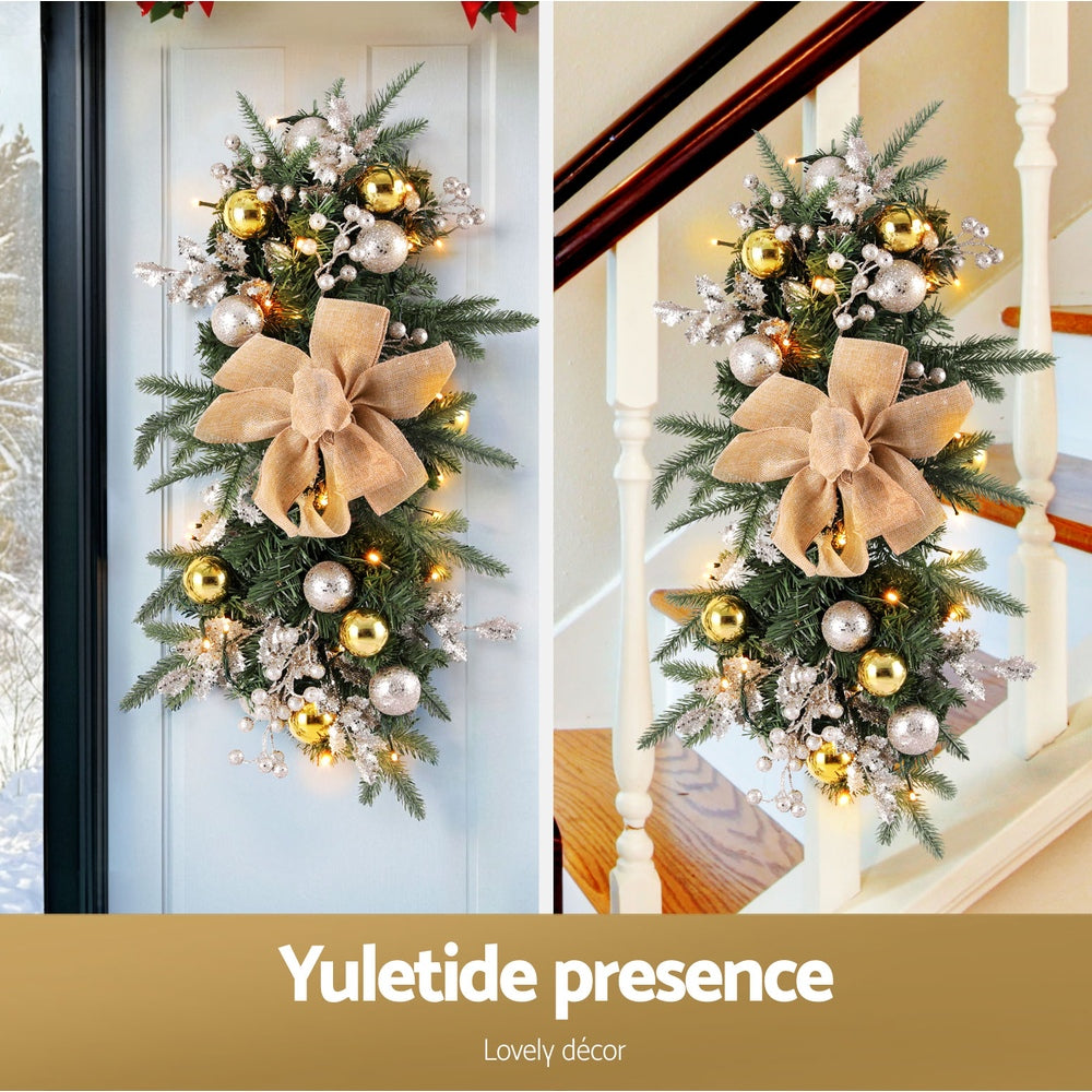 Jingle Jollys Hanging Christmas Garland 45cm Staircase Door Party Decor - ShopFrenzy