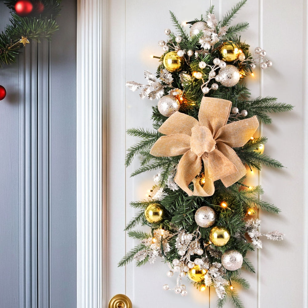 Jingle Jollys Hanging Christmas Garland 45cm Staircase Door Party Decor - ShopFrenzy